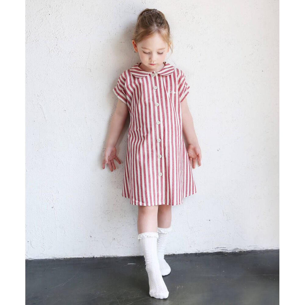BACKYARD FAMILY「半袖 ワンピース キッズ 通販 シャツワンピース 72022401 前開きワンピース」|その他|レッド1