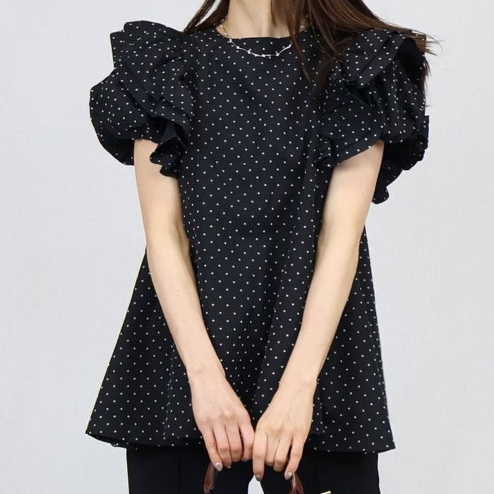 BACKYARD FAMILY「フリル 袖 トップス レディース 通販 カットソー フリルトップス プルオーバー シャツ フリル袖」|Tシャツ・カットソー|