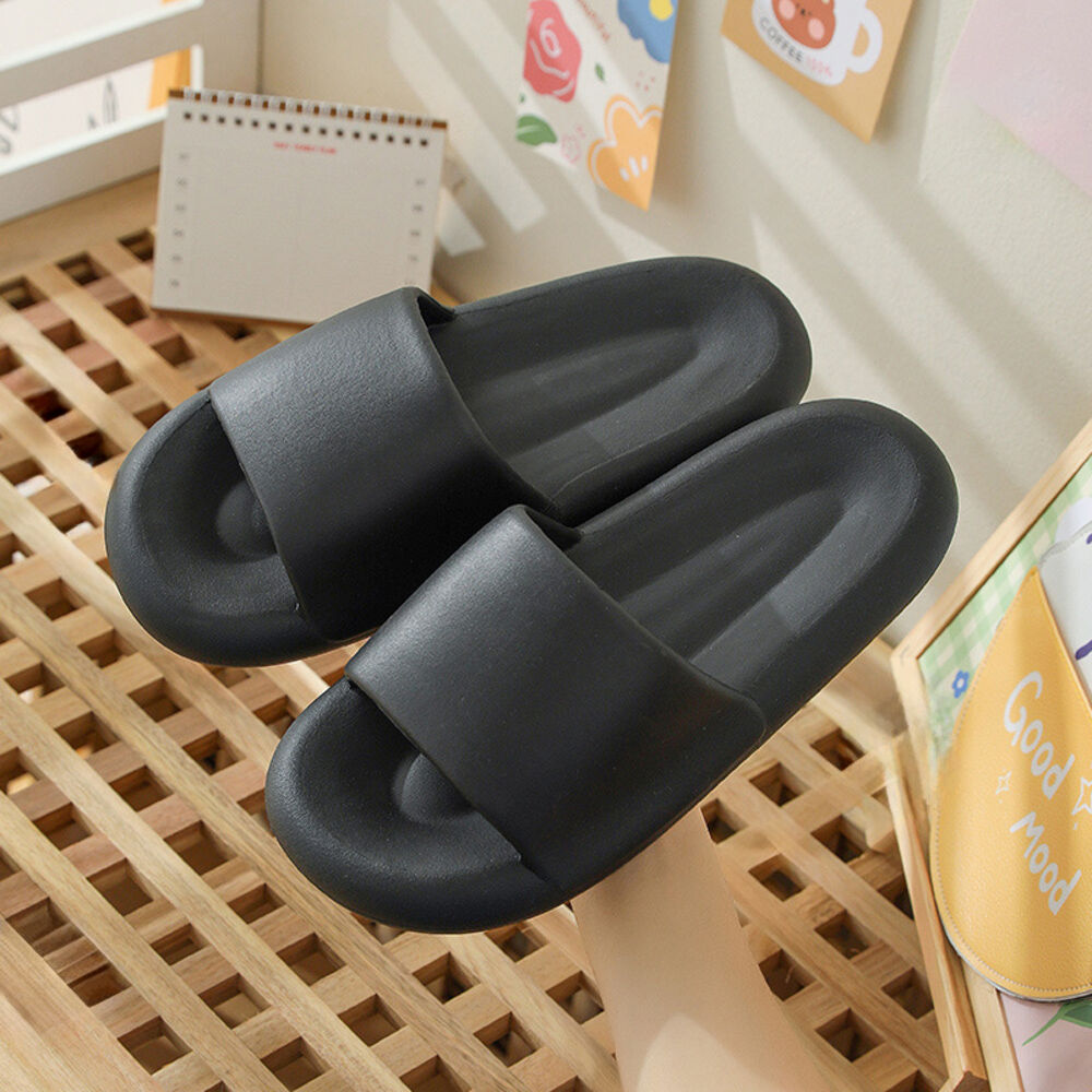 BACKYARD FAMILY「厚底 スリッパ 室内 通販 ルームシューズ 洗える 室内履き サンダル 部屋履き つっかけ」|ルームシューズ|ブラック1