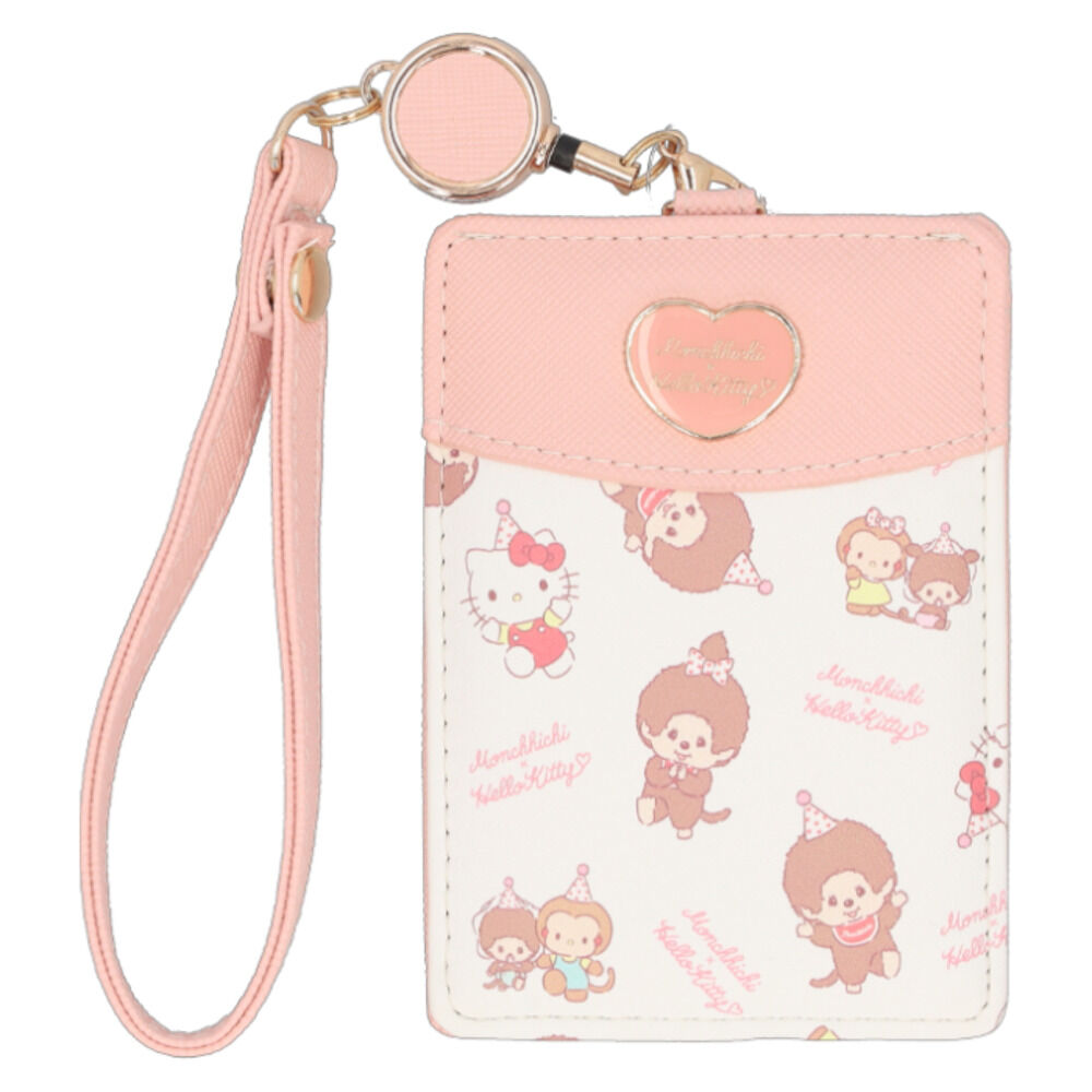 BACKYARD FAMILY「パスケース リール付き サンリオ 通販 定期入れ リール付きパスケース リールパスケース」|定期入れ|ピンク2
