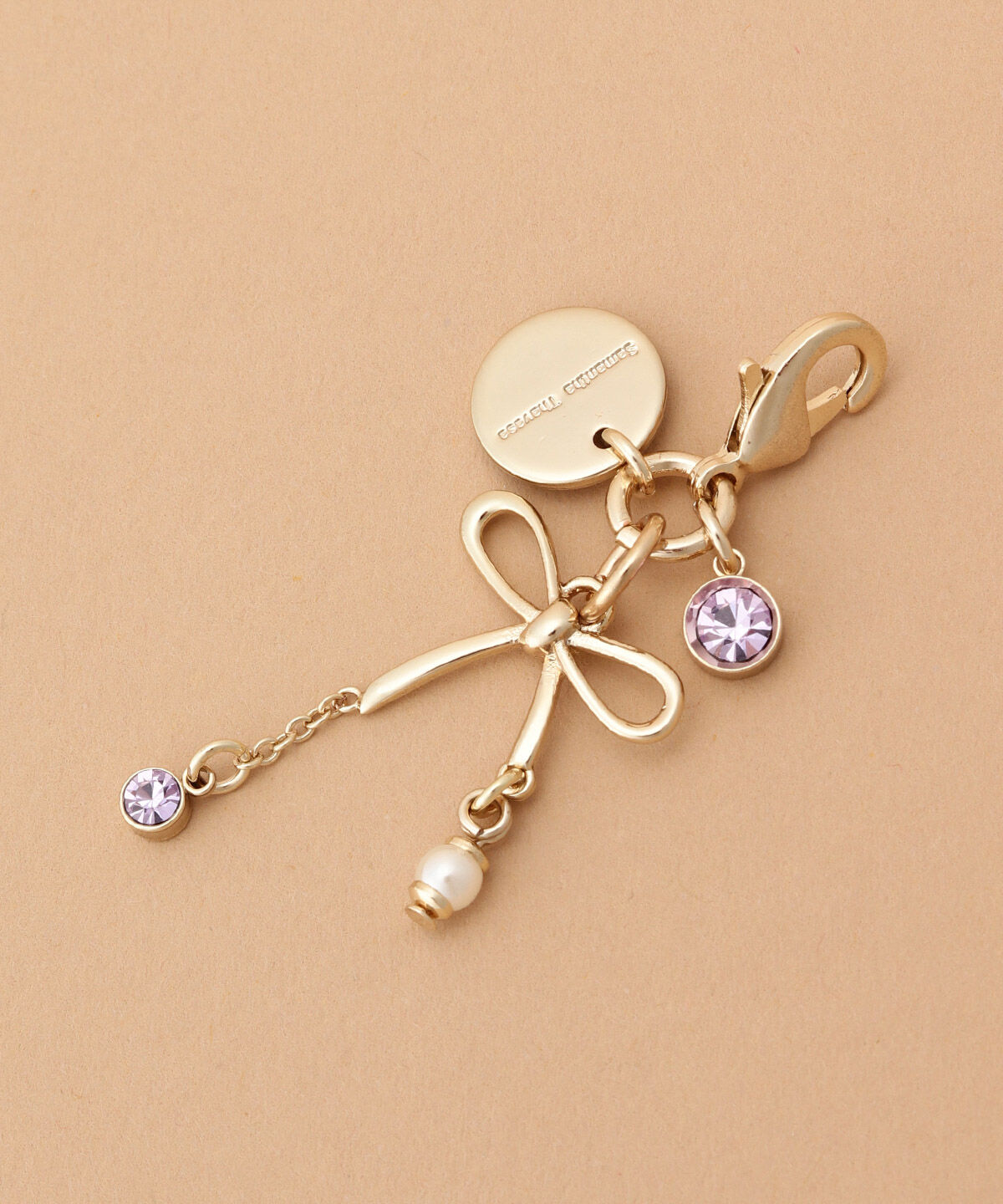 Samantha Thavasa「ゴールドリボンファスナーチャーム」|チャーム・キーホルダー|ラベンダー