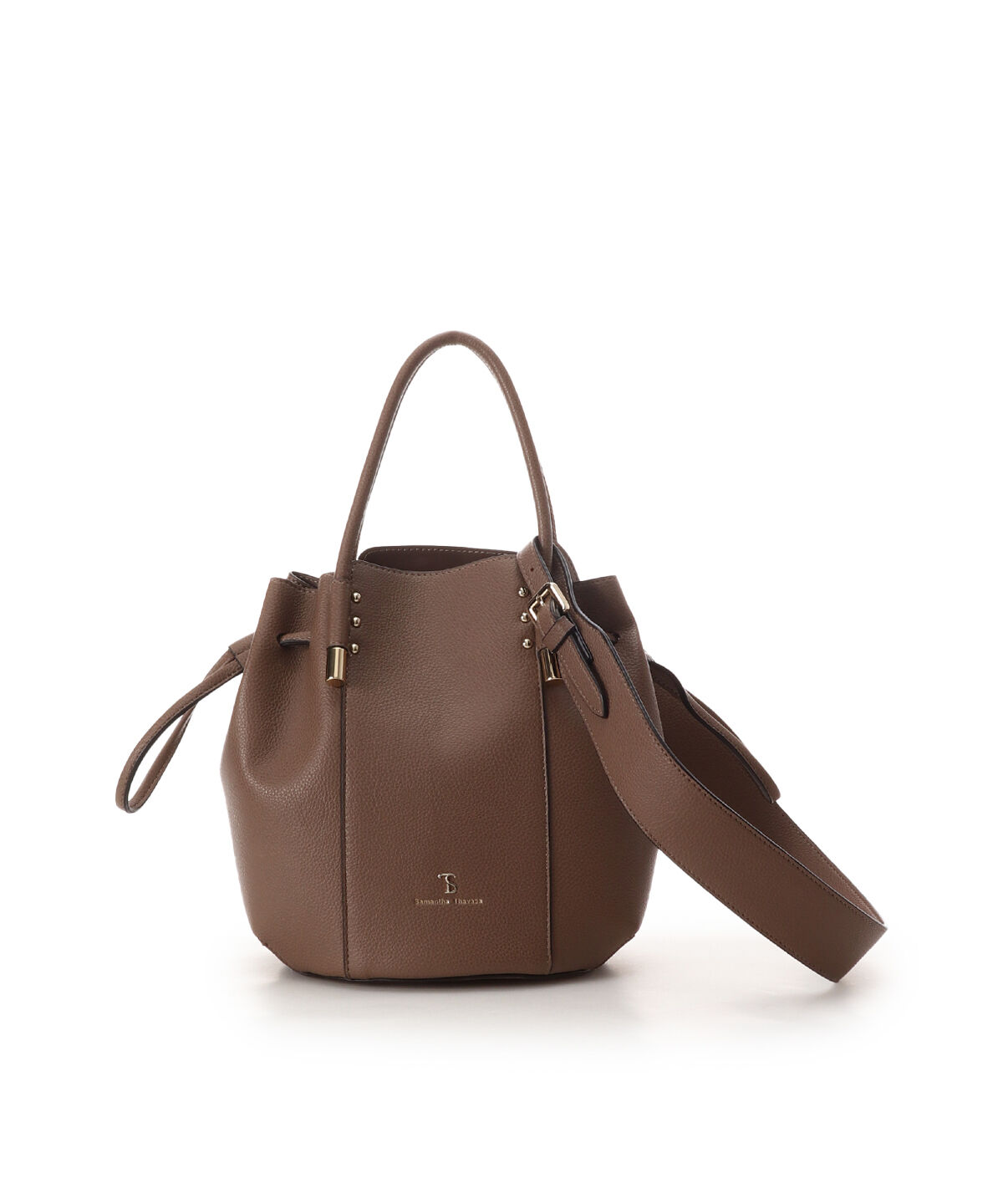 Samantha Thavasa「セミハード合皮2wayバッグ」|ハンドバッグ|グレージュ