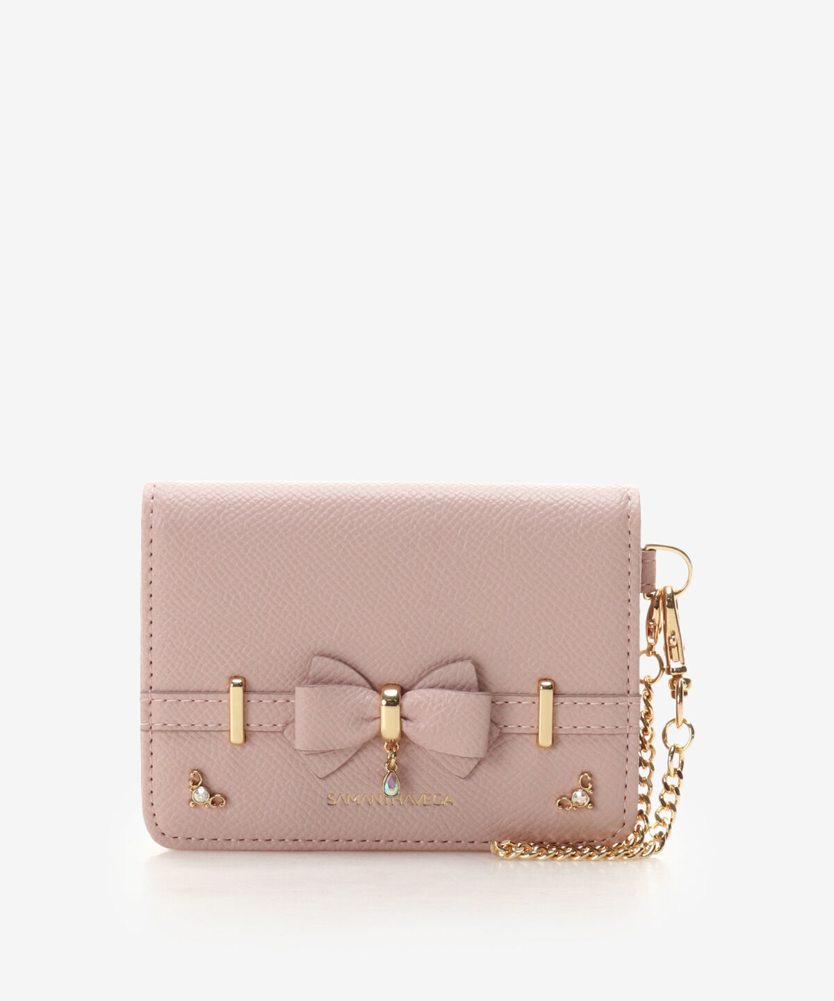 Samantha Vega「アクセントリボン　パスケース」|定期入れ|ﾋﾟﾝｸﾍﾞｰｼﾞｭ