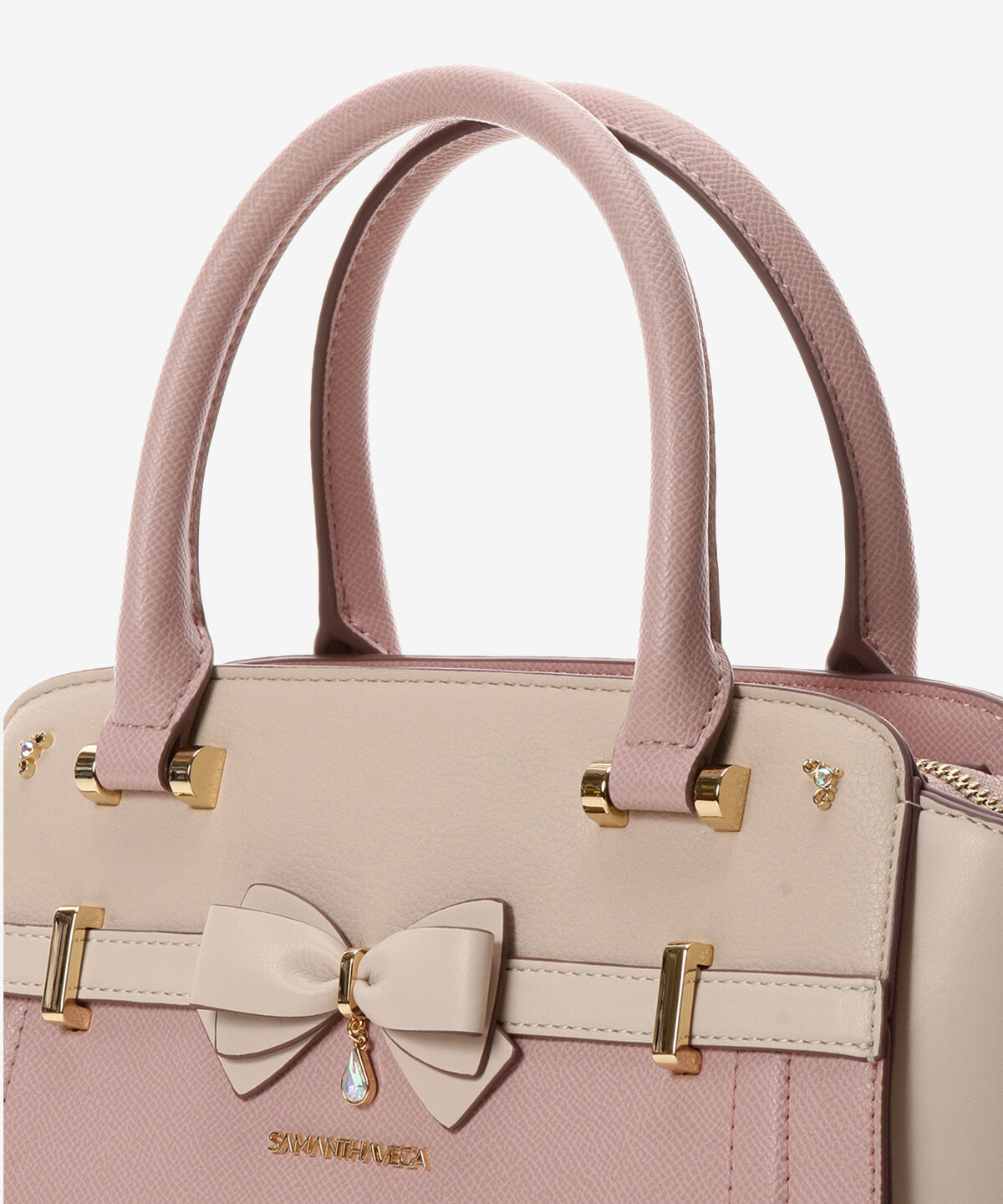 Samantha Vega「バイカラーアクセントリボンハンドバッグ」|ハンドバッグ|
