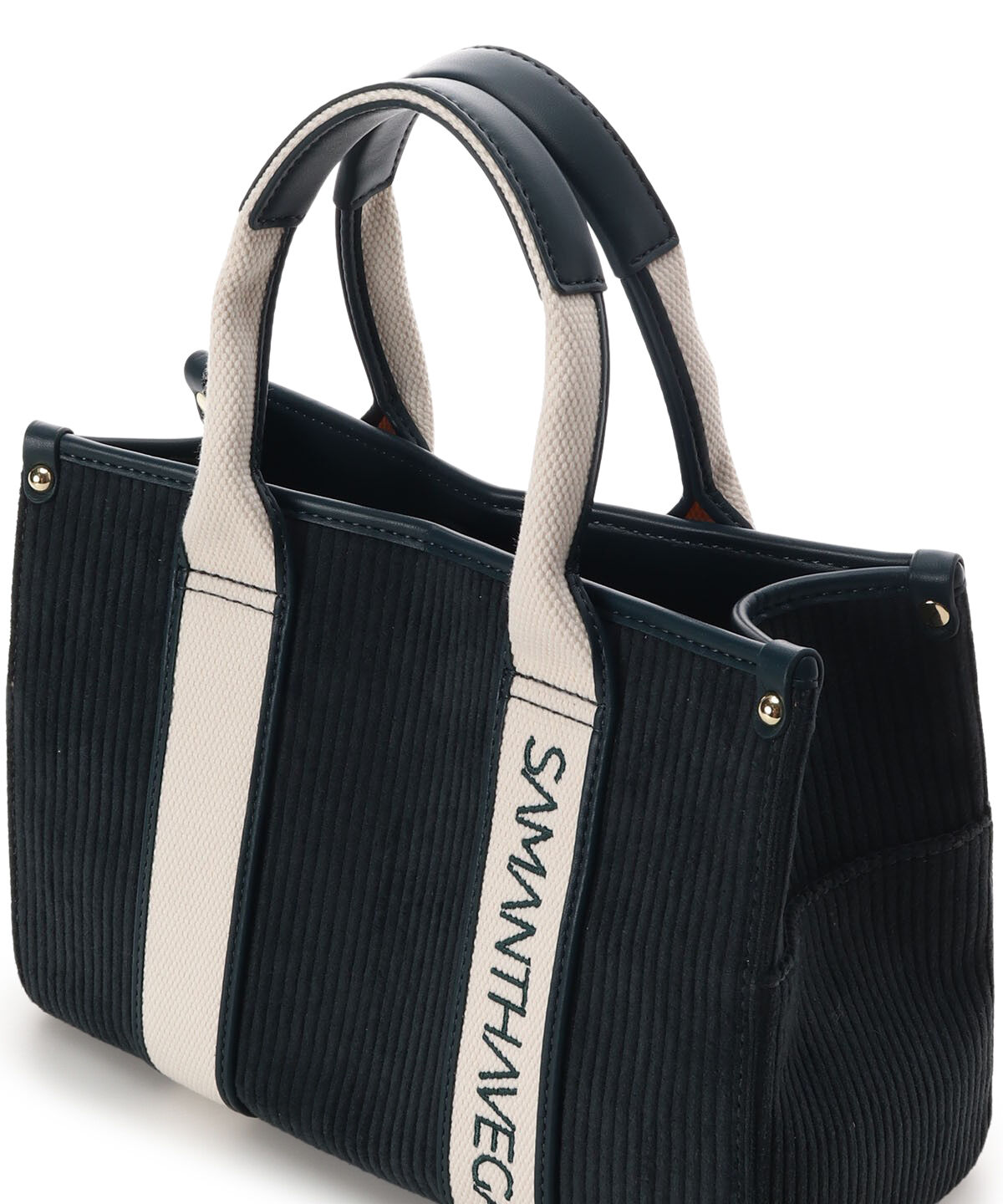 Samantha Vega「ロゴテープコーデュロイトート（小）」|ハンドバッグ|