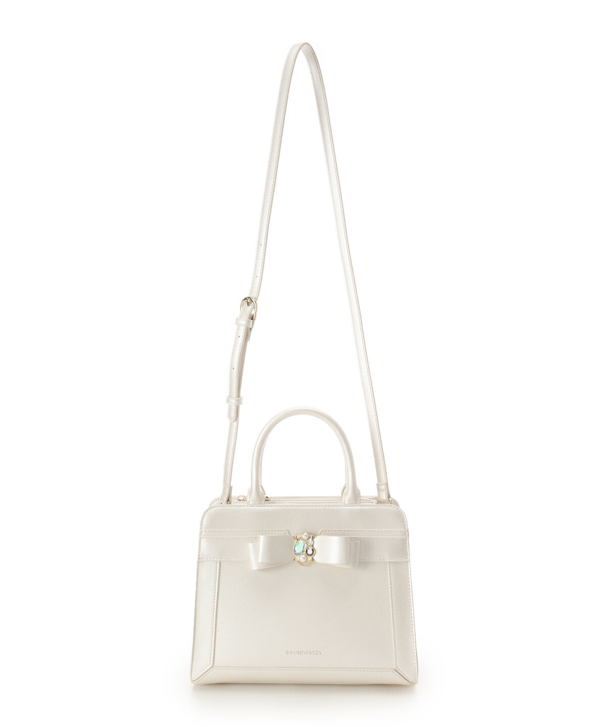 Samantha Vega「[Holiday Collection]パールカラージュエルリボンハンドバッグ」|ハンドバッグ|