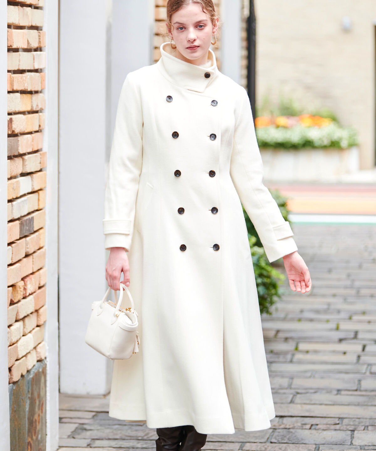 アンドクチュール「ダブルブレストスタンドカラーコート」|ステンカラーコート|