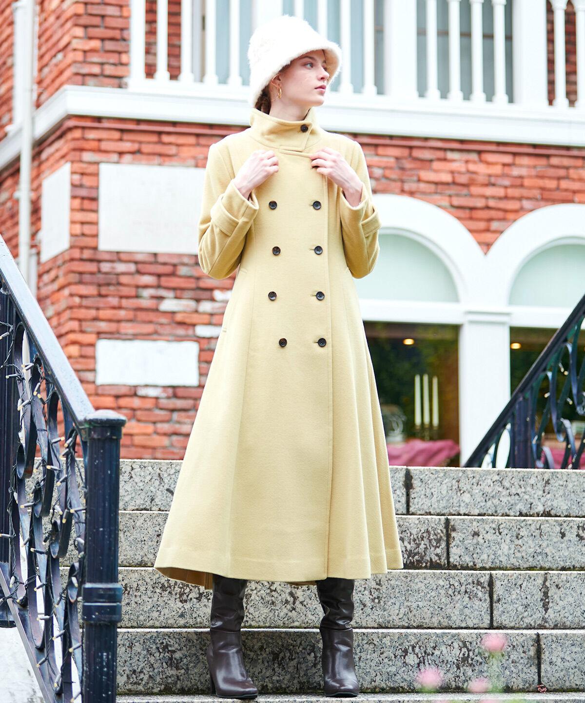 アンドクチュール「ダブルブレストスタンドカラーコート」|ステンカラーコート|