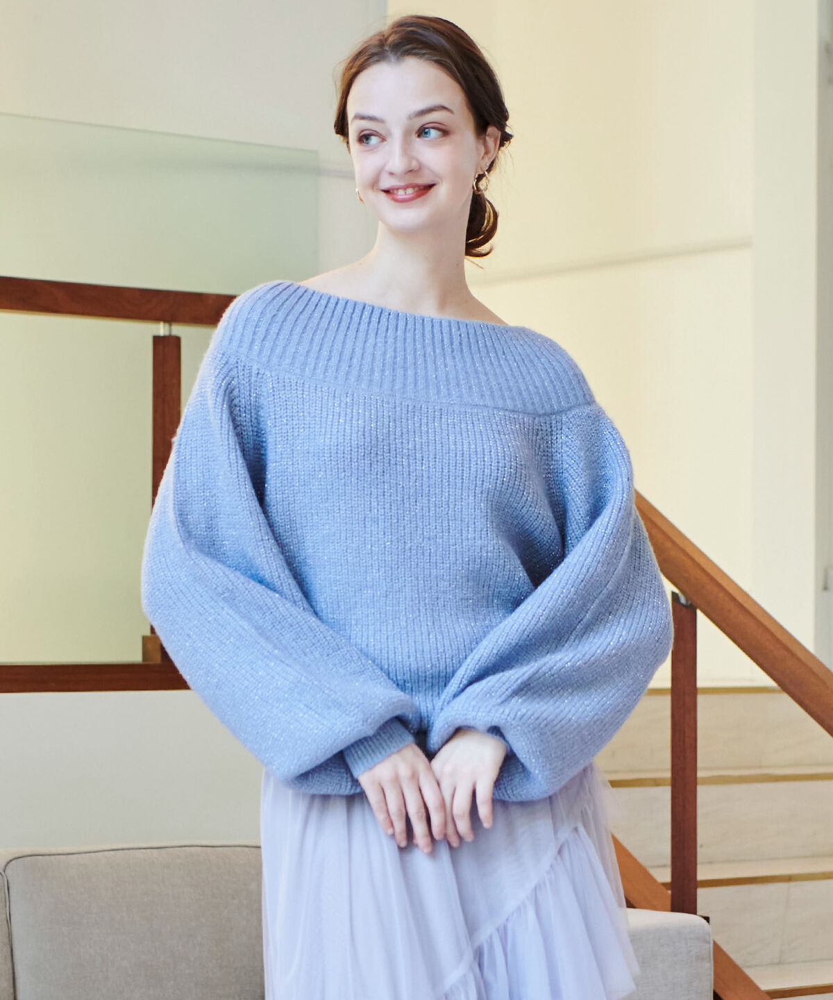 アンドクチュール「モヘアライクオフショルプルオーバー」|ニット・セーター|