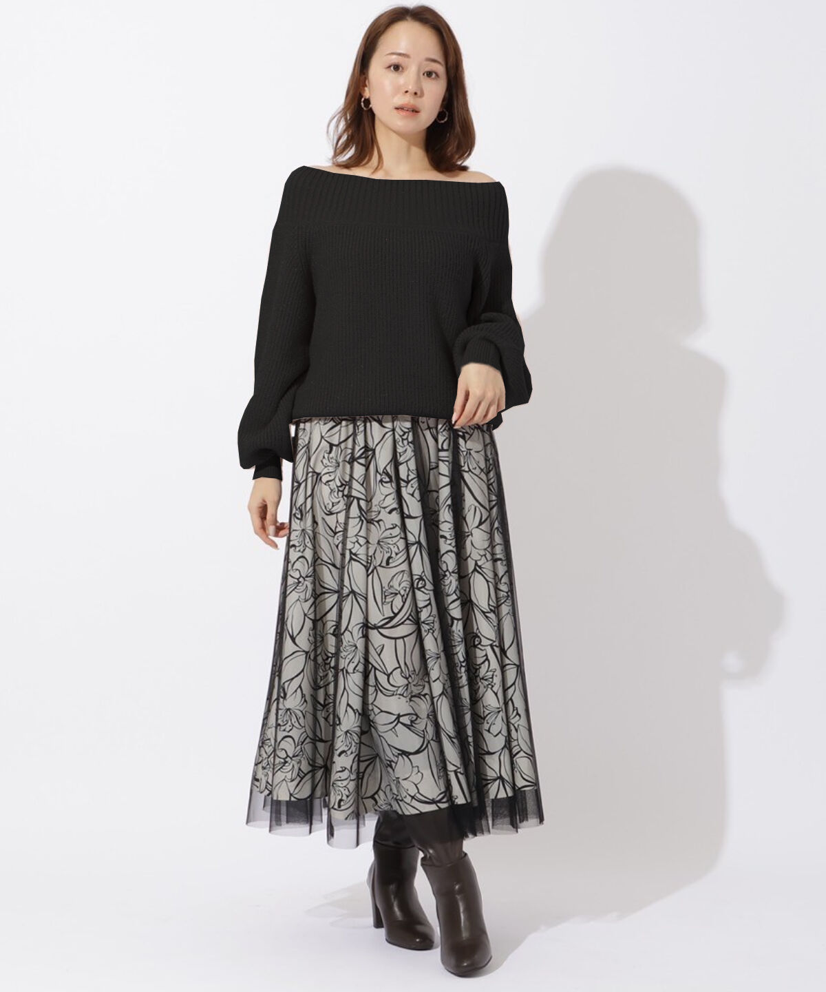 アンドクチュール「モヘアライクオフショルプルオーバー」|ニット・セーター|