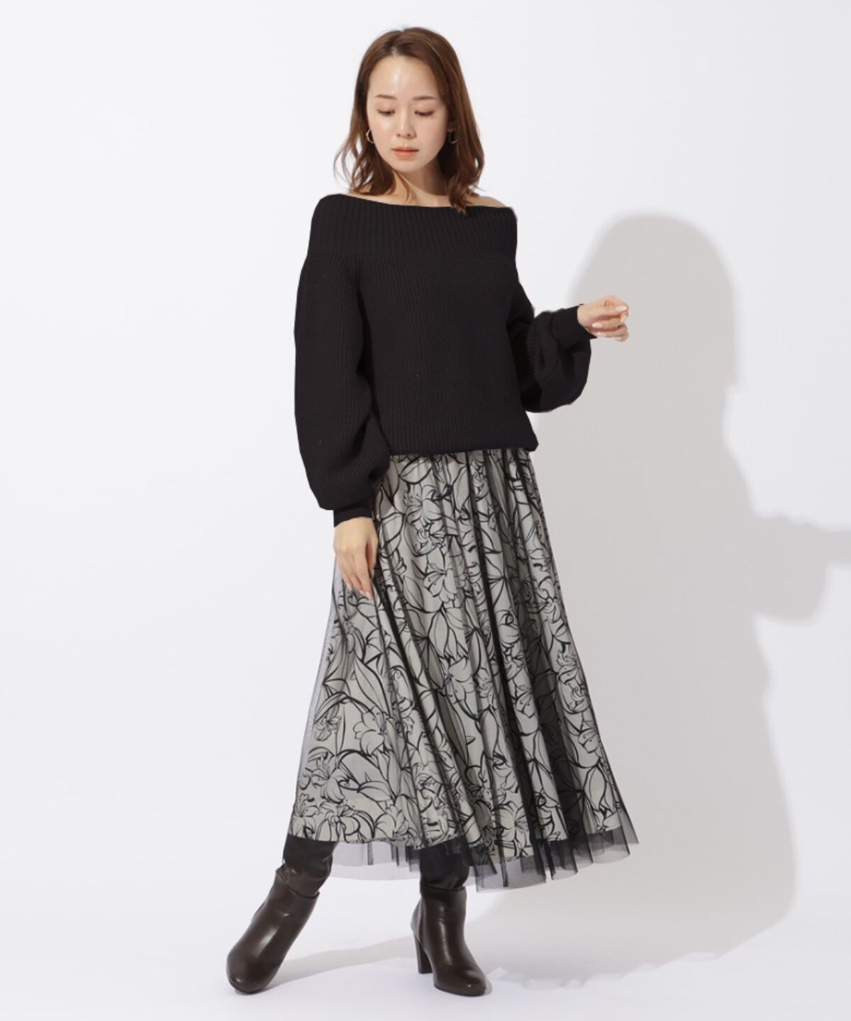 アンドクチュール「モヘアライクオフショルプルオーバー」|ニット・セーター|