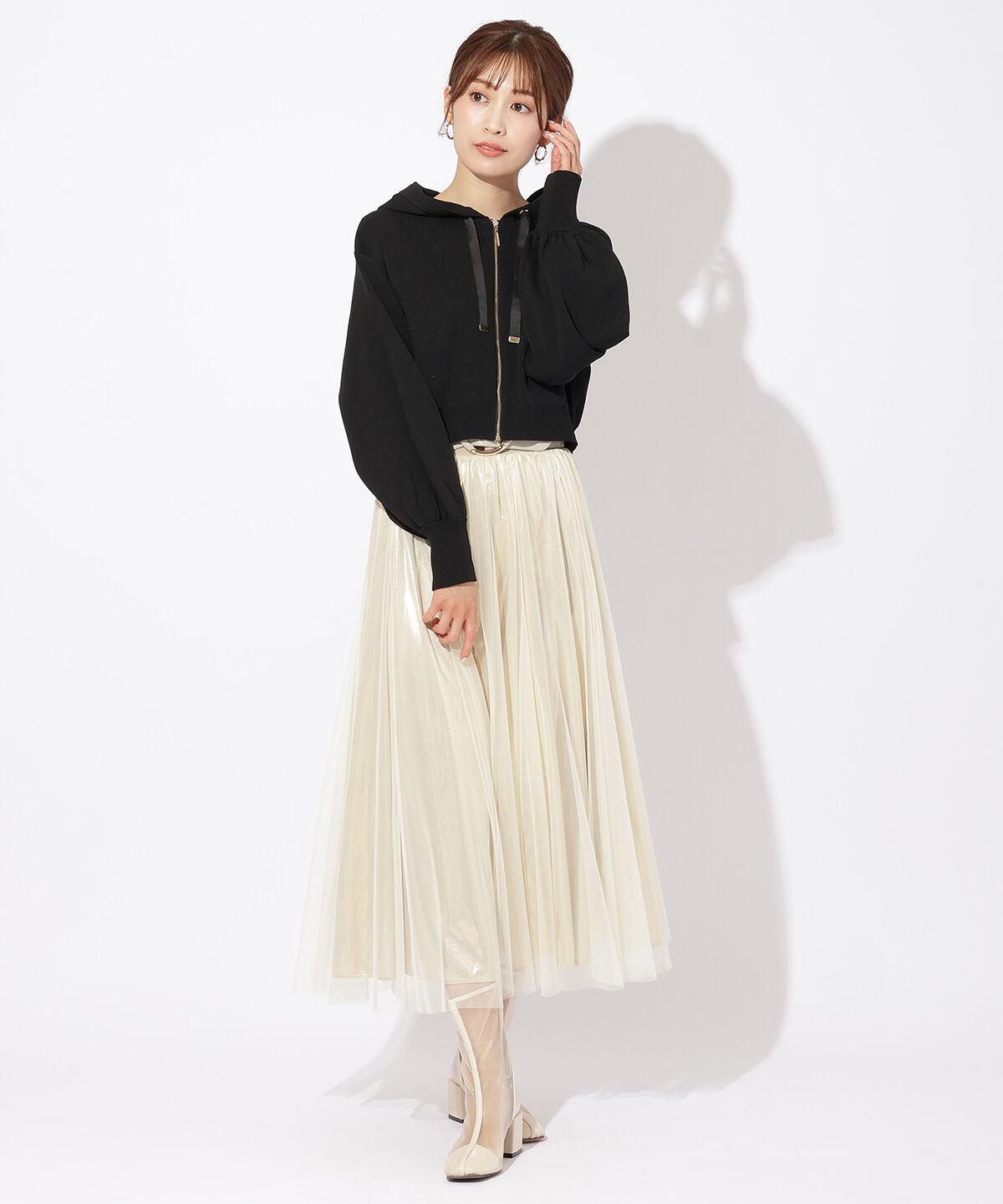 アンドクチュール「スポンディッシュニットパーカー」|パーカー|