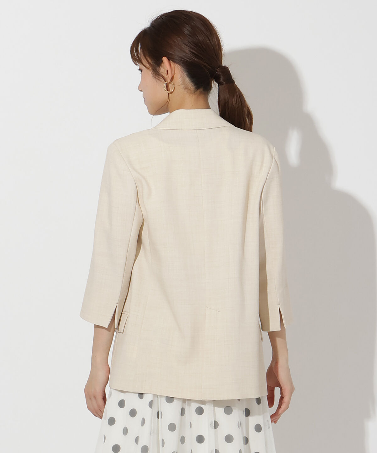 アンドクチュール「麻調7分袖テーラードジャケット」|テーラードジャケット|