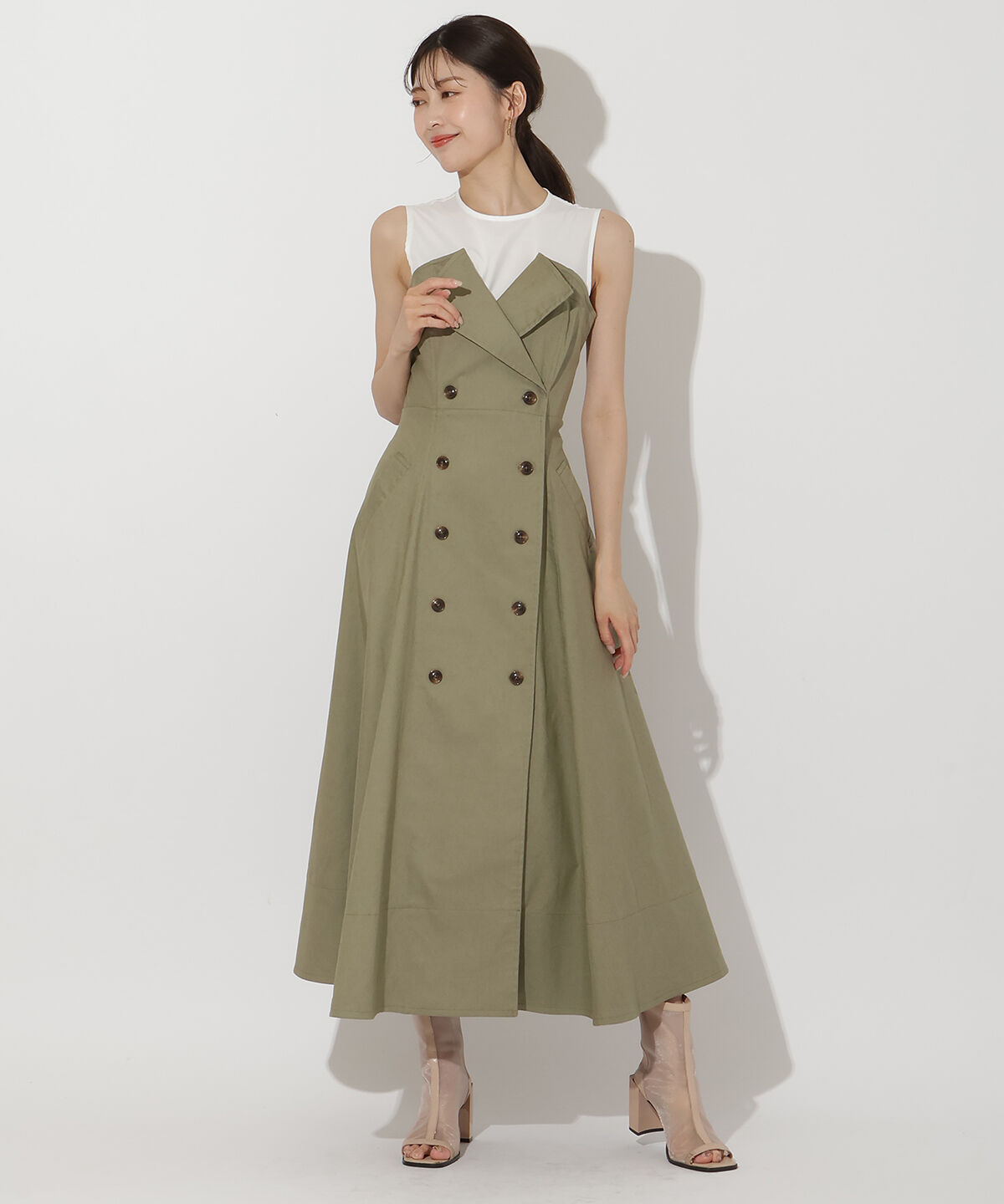 アンドクチュール「デニム切替トレンチワンピース」|ワンピース|