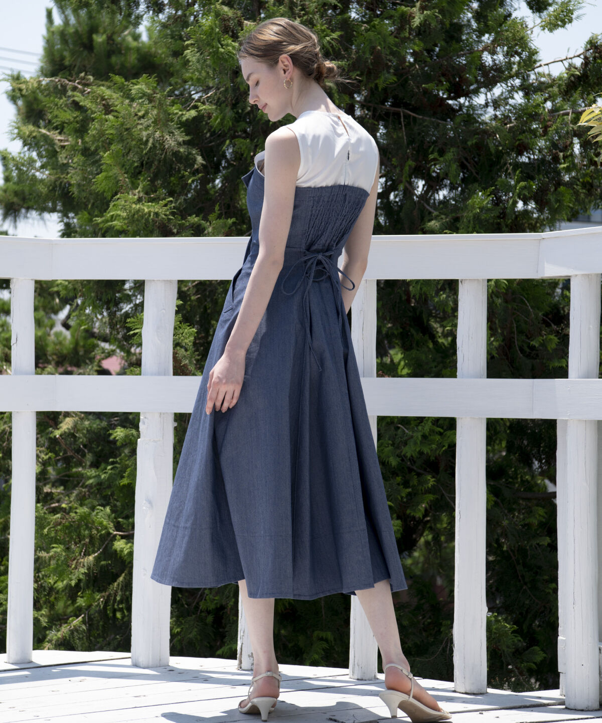 アンドクチュール「デニム切替トレンチワンピース」|ワンピース|