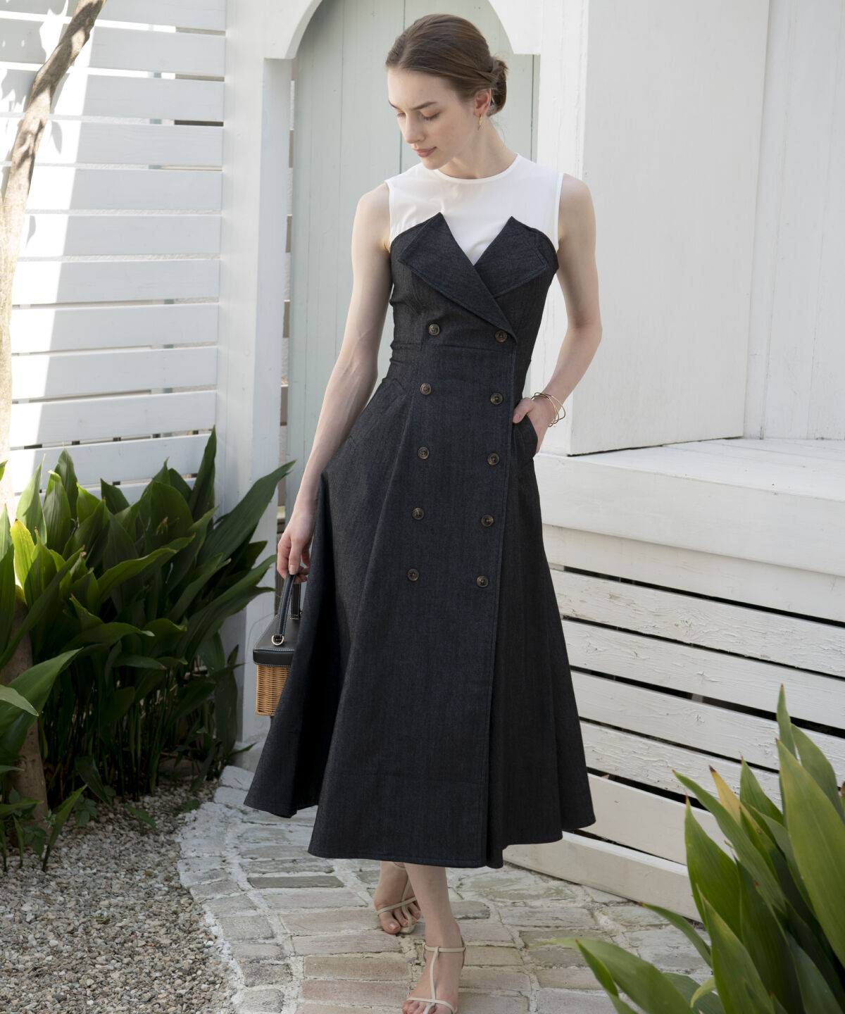 アンドクチュール「デニム切替トレンチワンピース」|ワンピース|