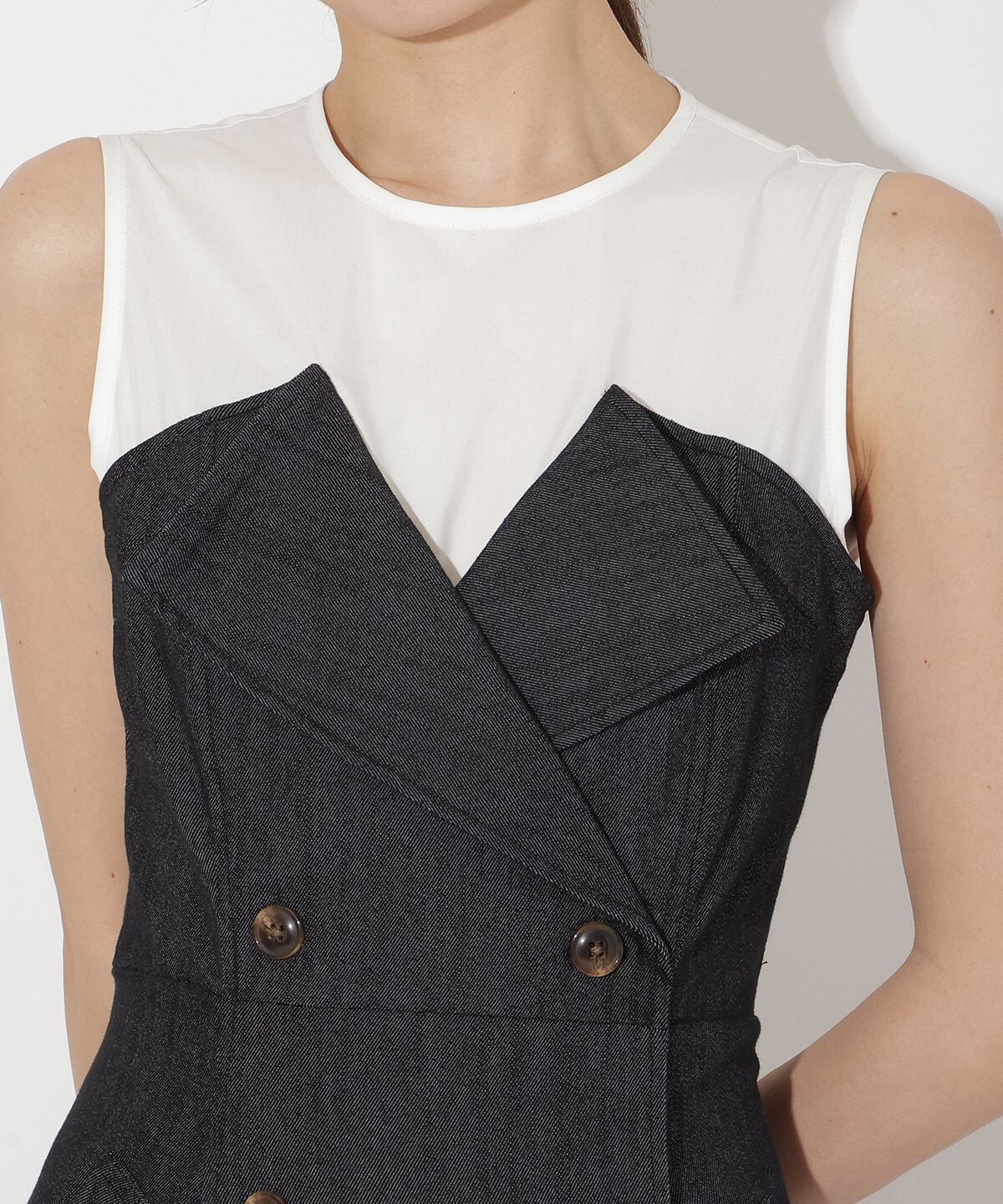 アンドクチュール「デニム切替トレンチワンピース」|ワンピース|