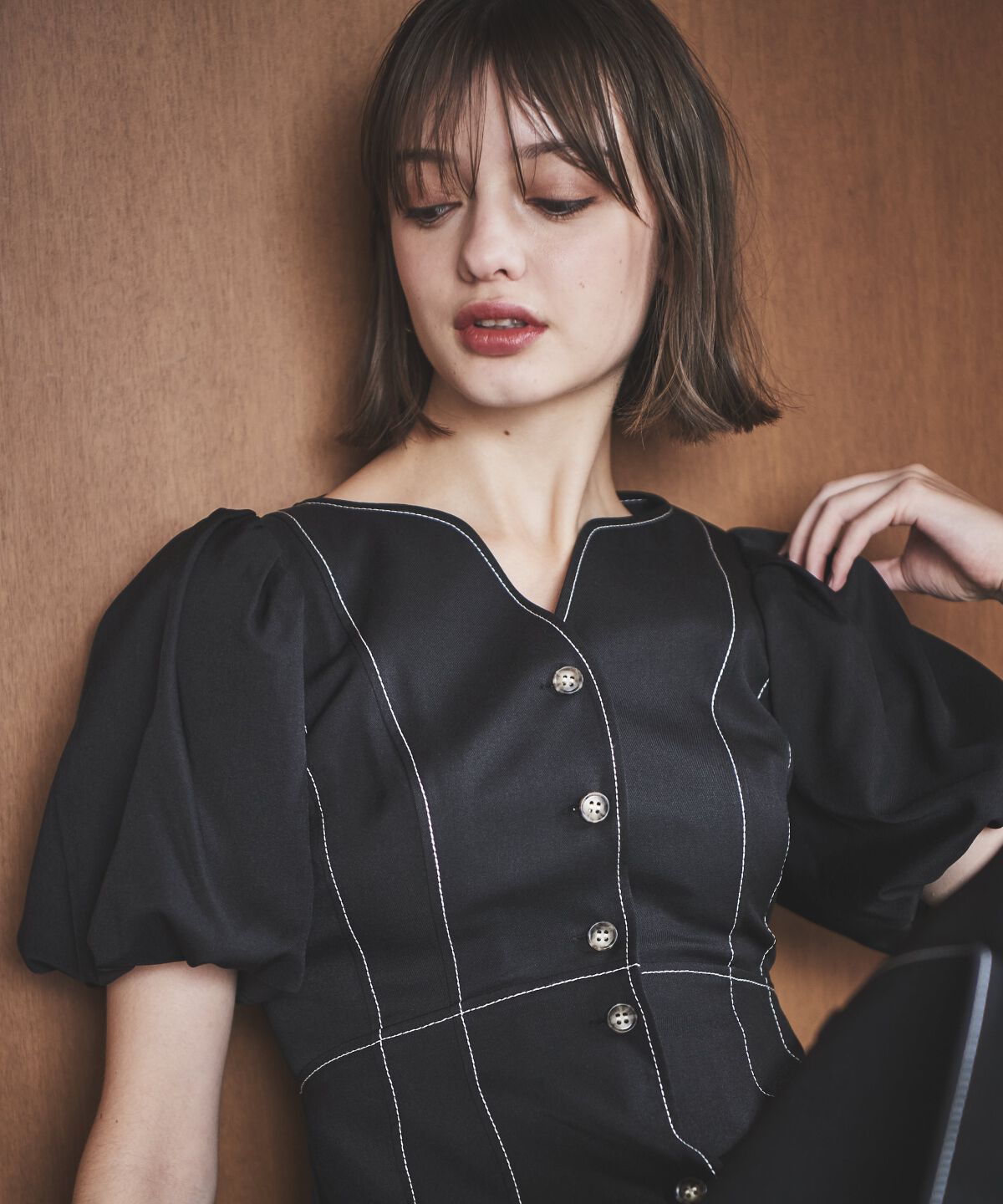 アンドクチュール「ボリュームスリーブワンピース」|ワンピース|