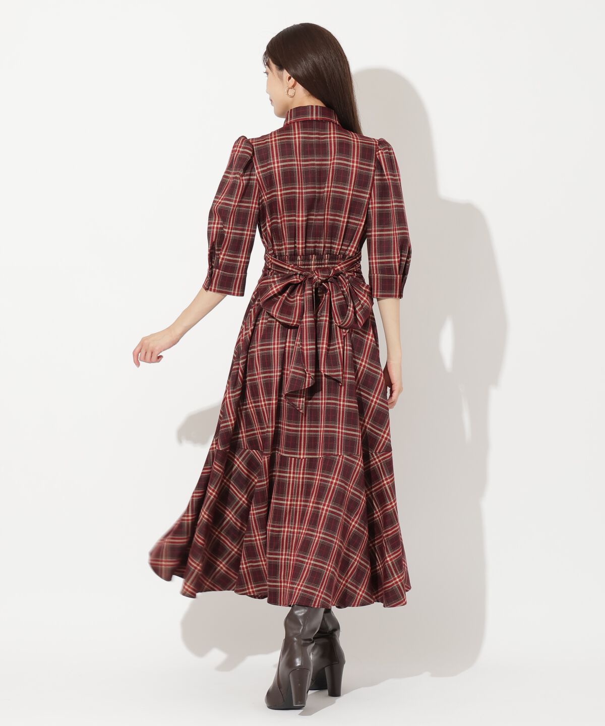 アンドクチュール「ラッフルフリルチェックワンピース」|ワンピース|