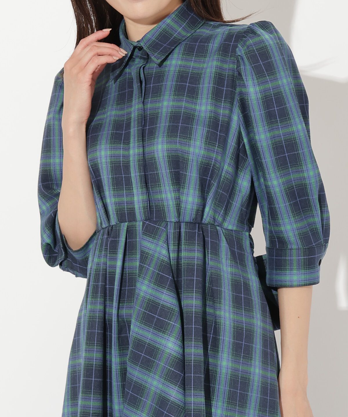 アンドクチュール「ラッフルフリルチェックワンピース」|ワンピース|