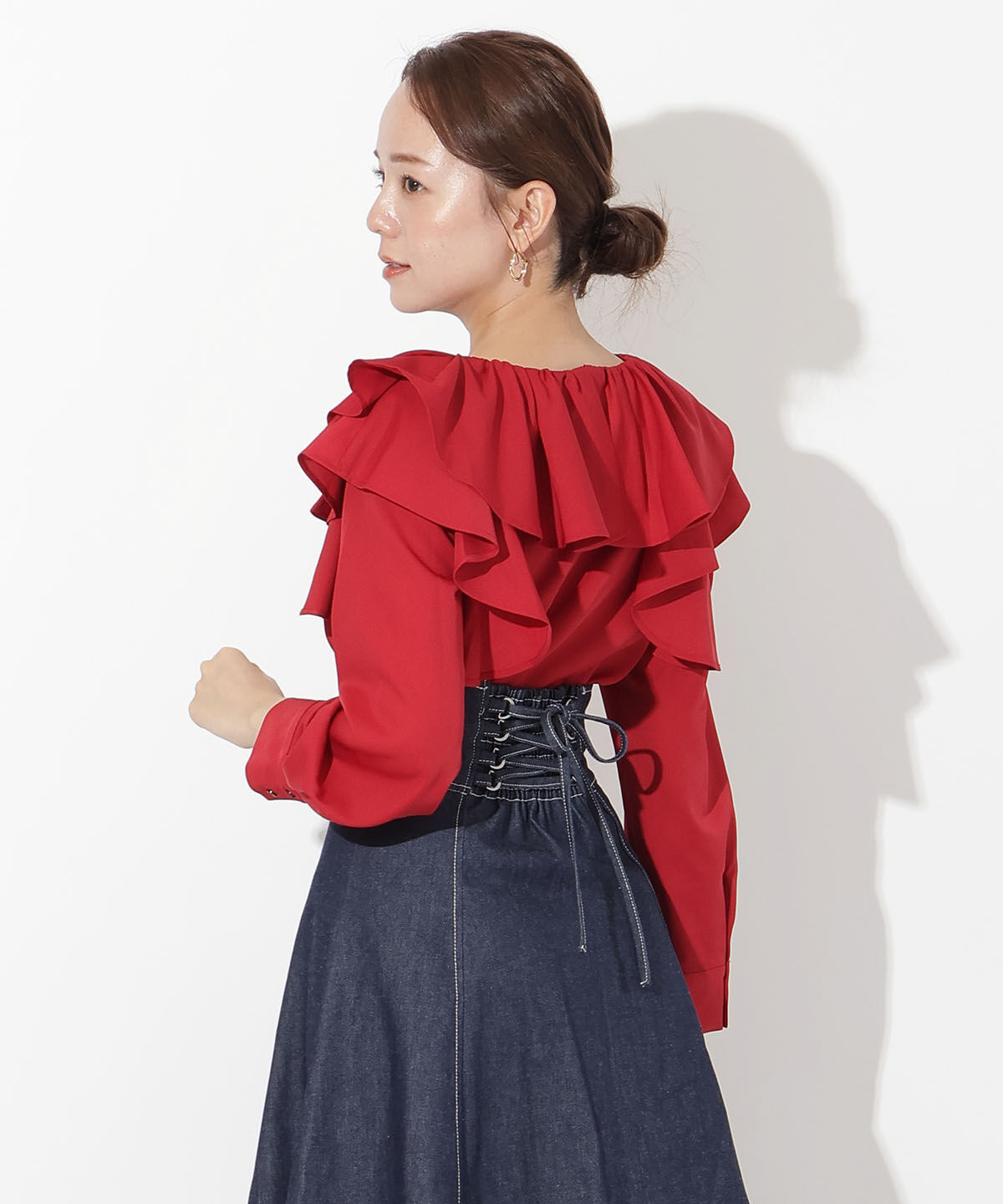 アンドクチュール「フリルケープブラウス」|シャツ・ブラウス|