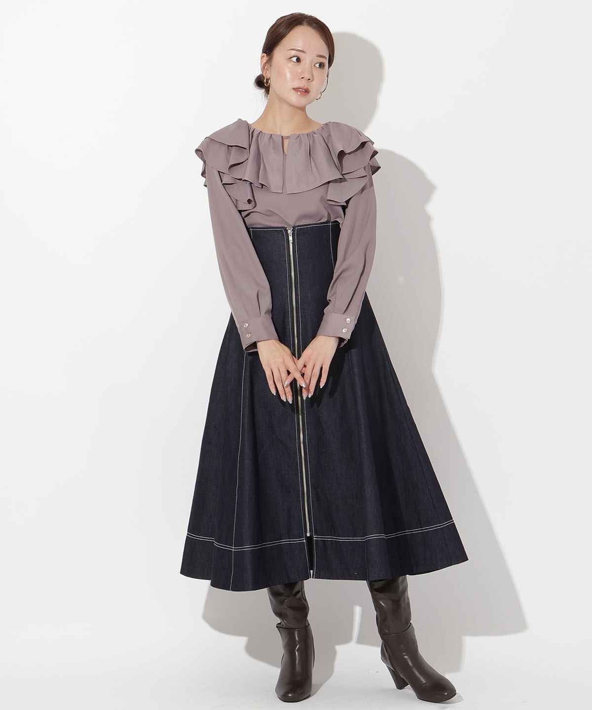 アンドクチュール「フリルケープブラウス」|シャツ・ブラウス|