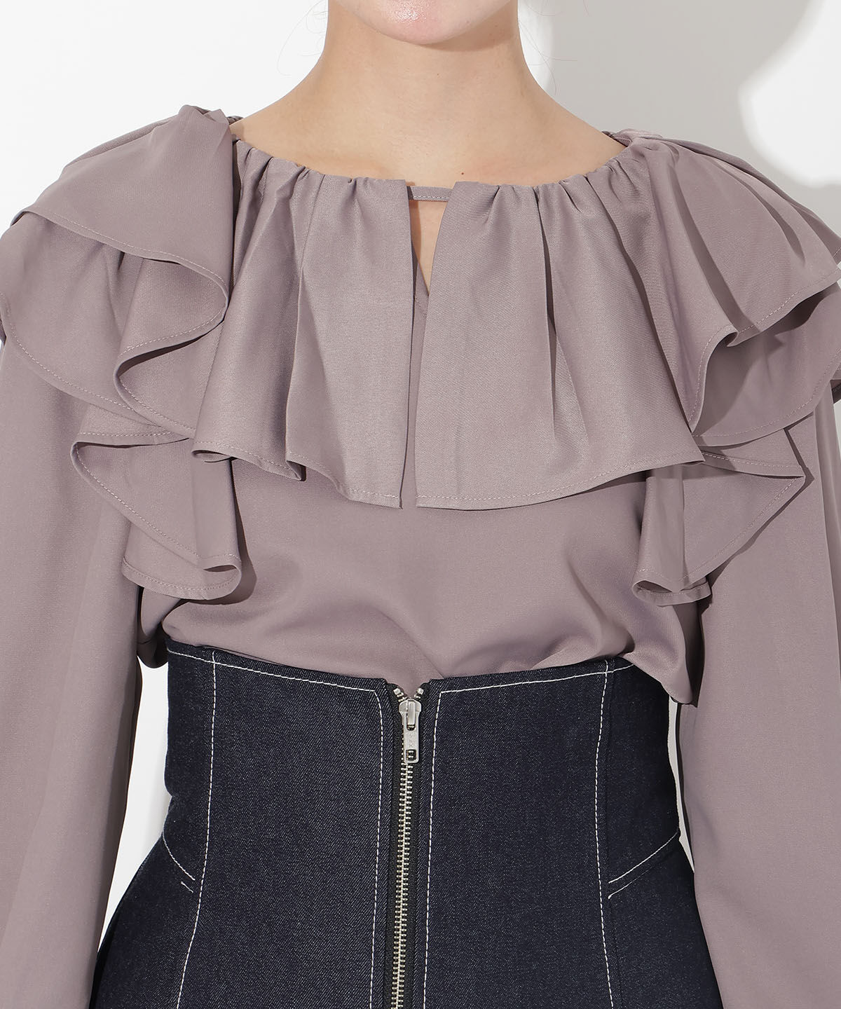 アンドクチュール「フリルケープブラウス」|シャツ・ブラウス|