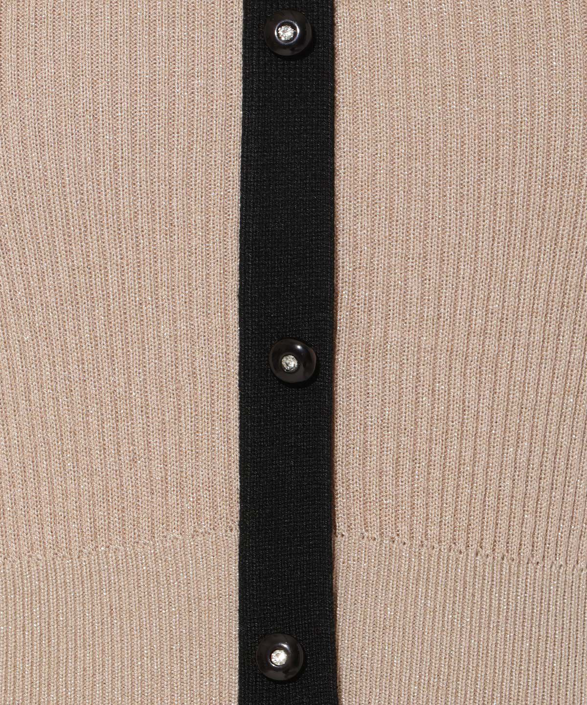 アンドクチュール「ラメ入り配色カーデ風ドッキングワンピース」|ワンピース|