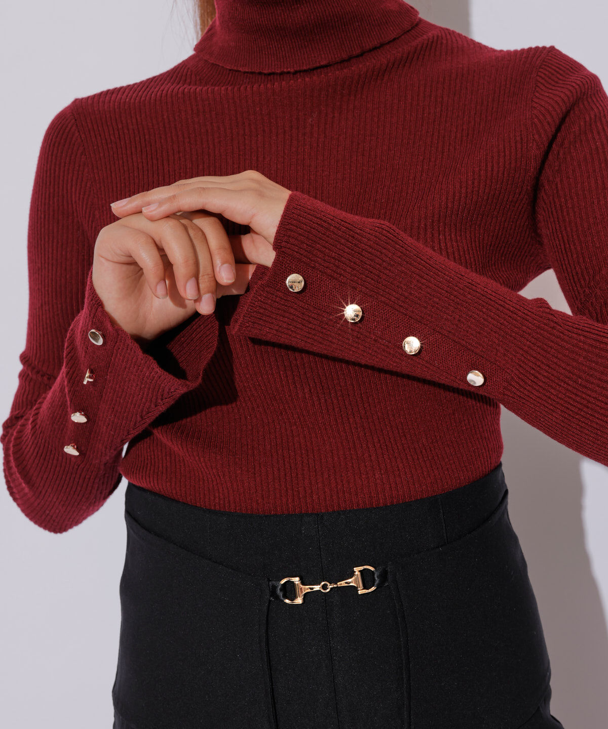 REDYAZEL「袖フレアタートルニット」|ニット・セーター|