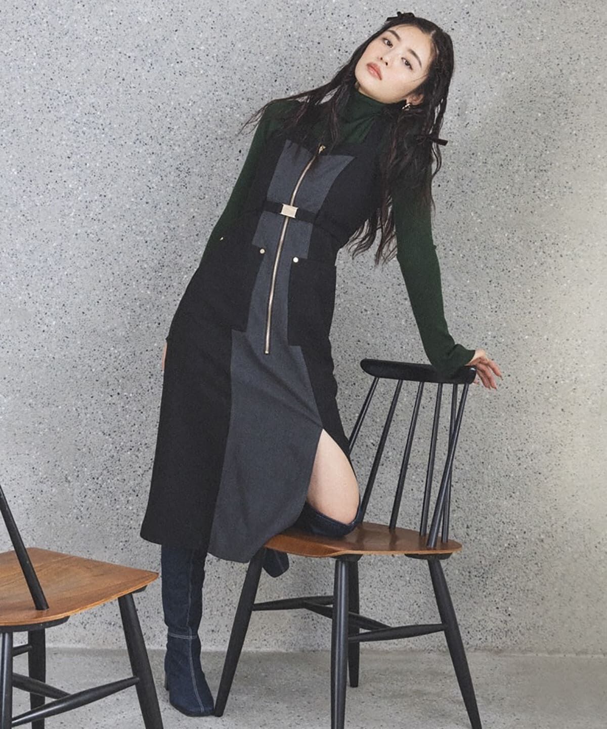 REDYAZEL「袖フレアタートルニット」|ニット・セーター|