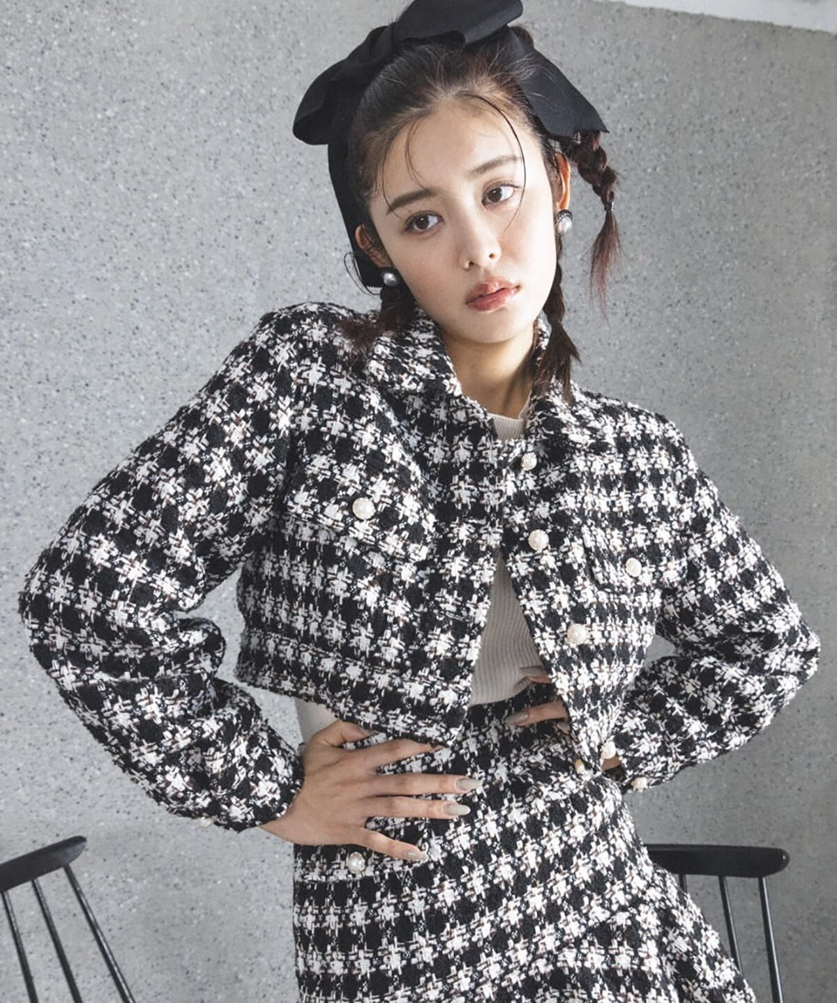 REDYAZEL「ツイードジャケット」|その他|ブラック