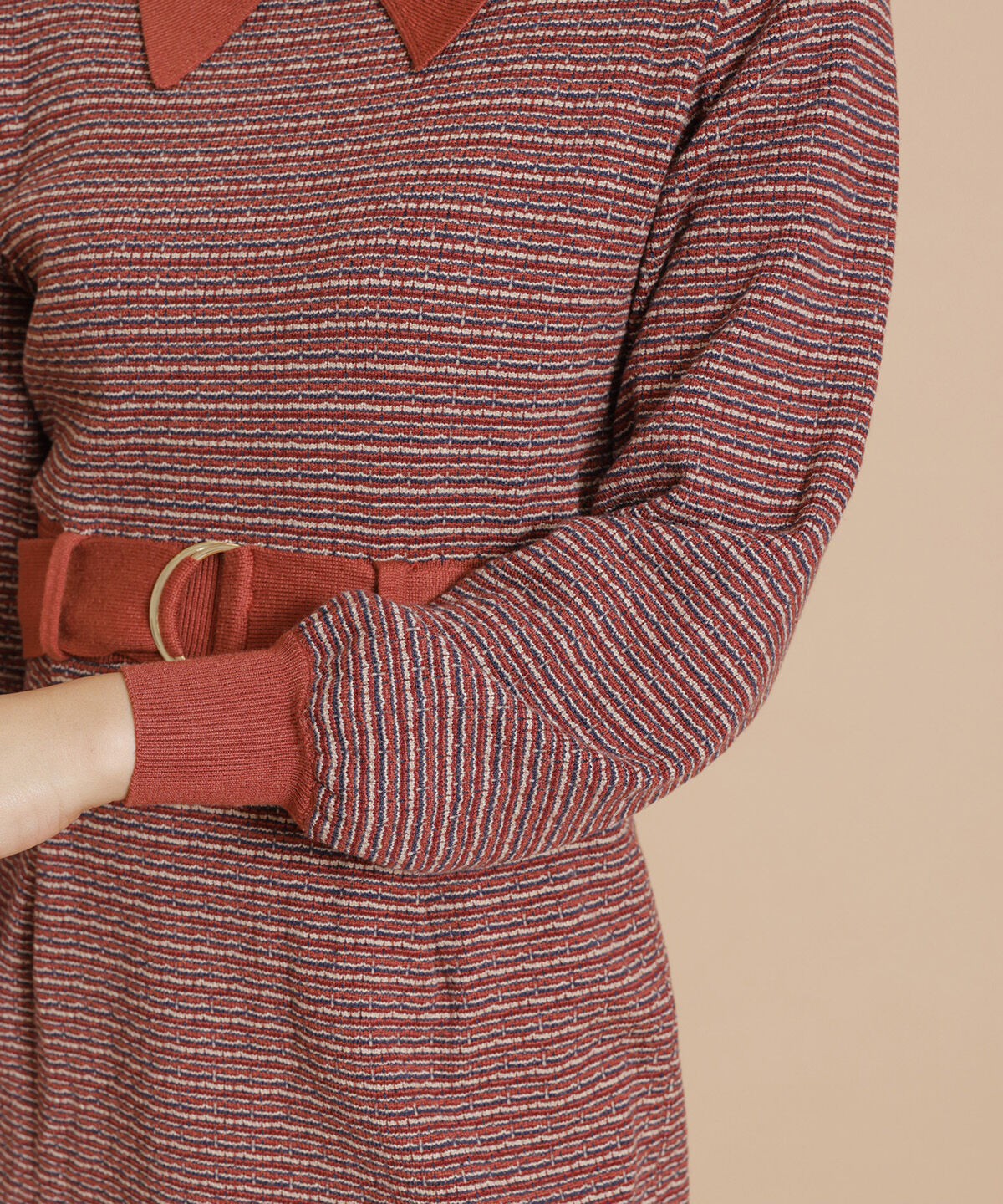 REDYAZEL「襟付きジャガードニットミニワンピース」|ワンピース|