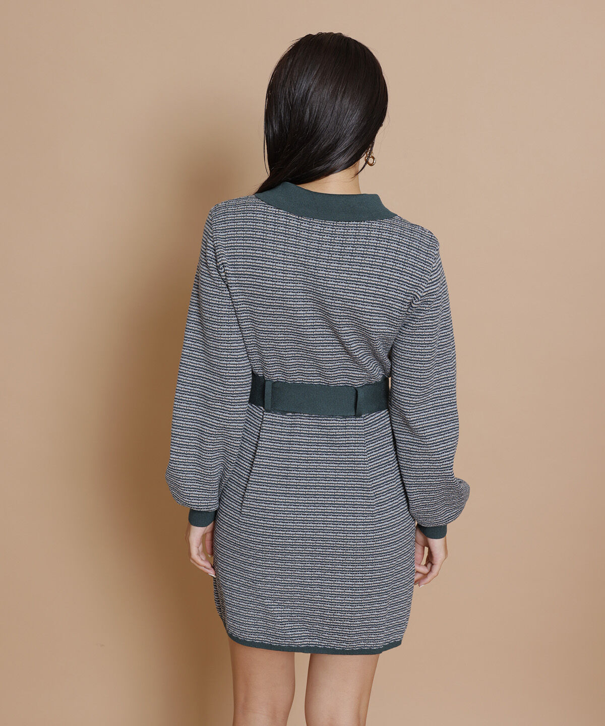 REDYAZEL「襟付きジャガードニットミニワンピース」|ワンピース|