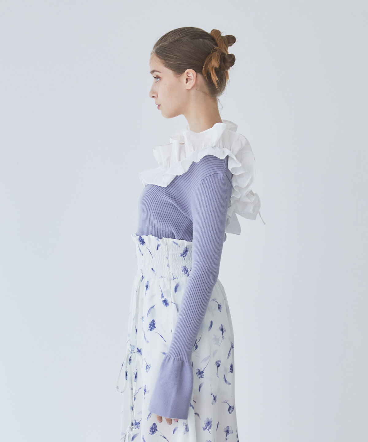 REDYAZEL「フリルドッキングリブニット」|ニット・セーター|