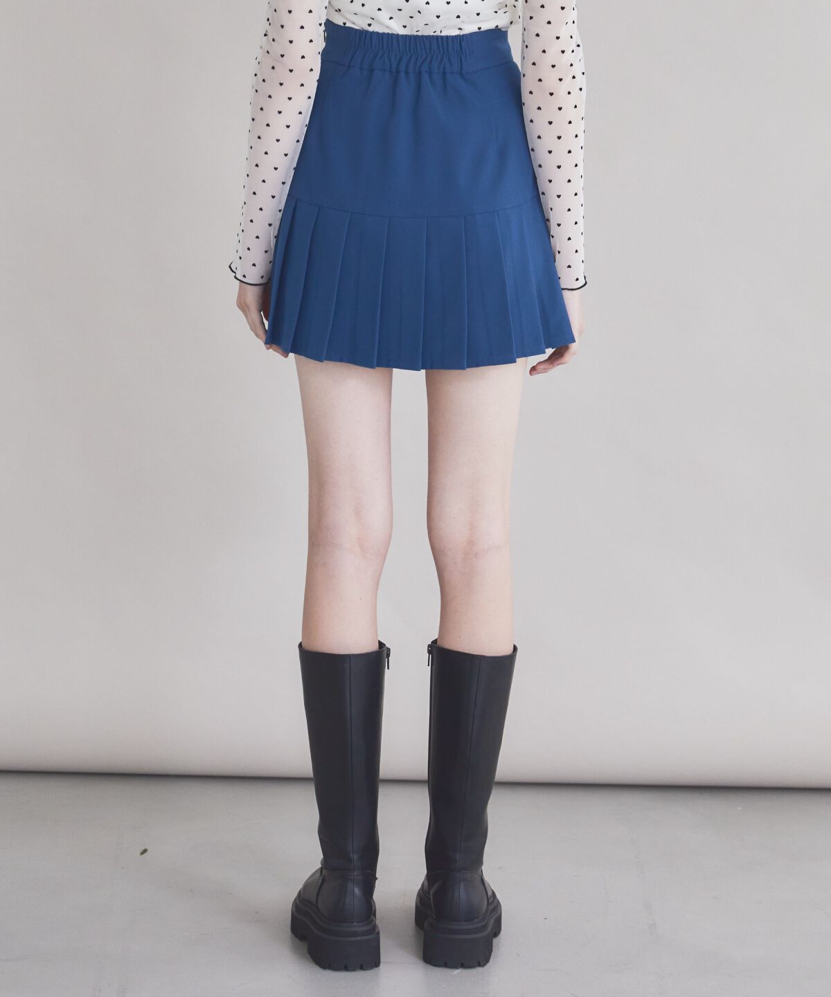 REDYAZEL「サイドプリーツミニスカート」|フレア|