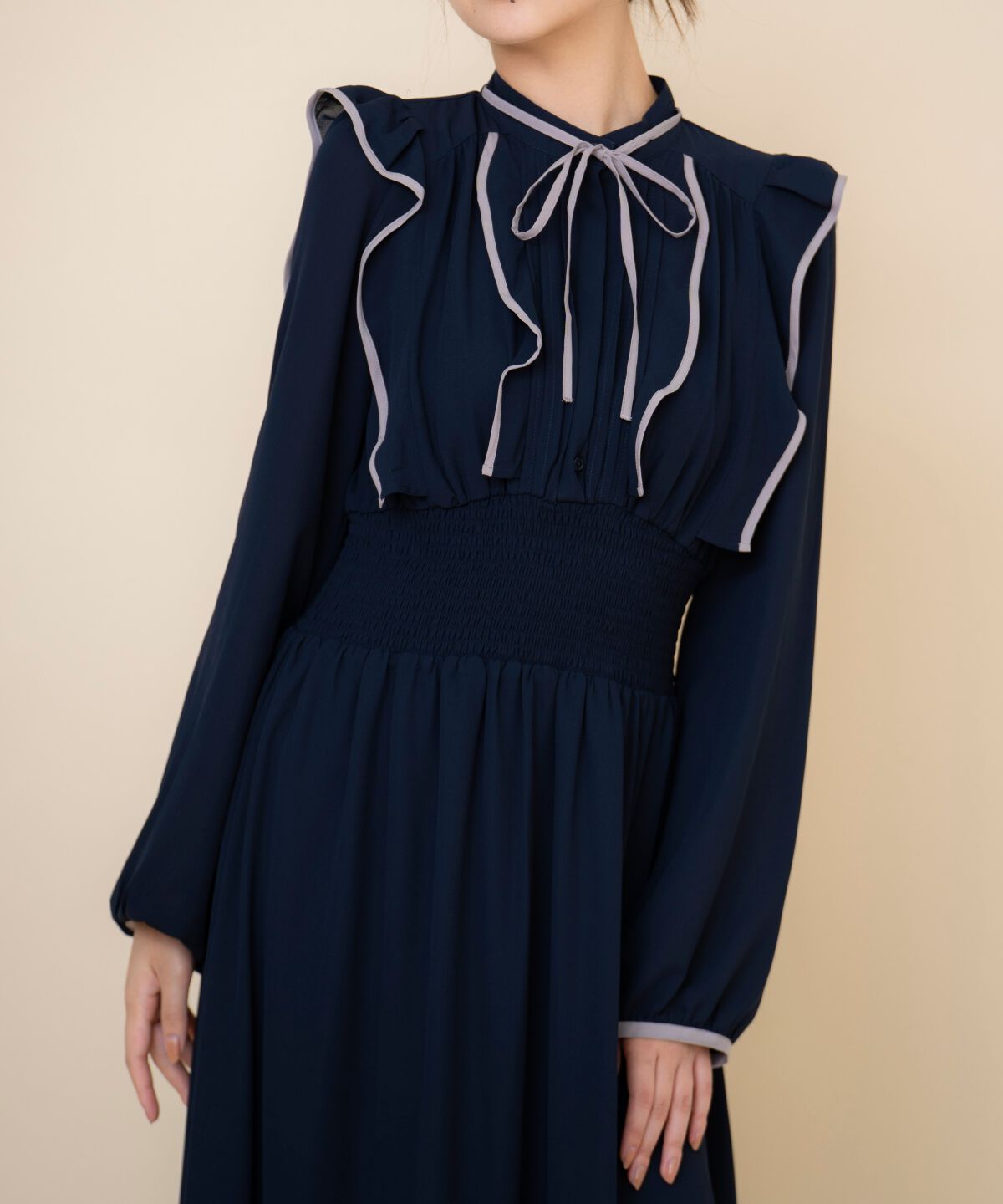 REDYAZEL「バイカラーフリルワンピース」|ワンピース|