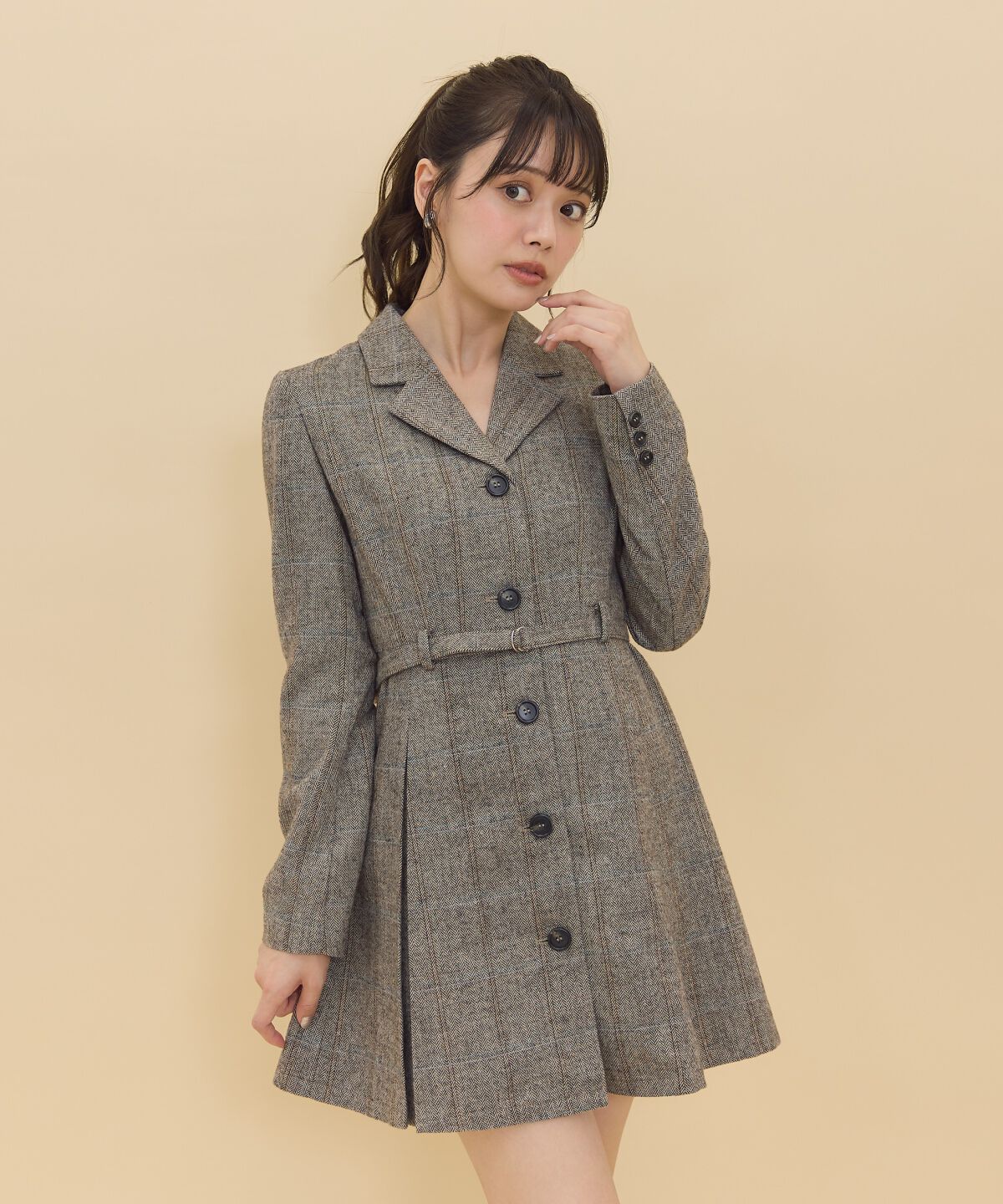 REDYAZEL「テーラージャケットミニワンピース」|ワンピース|ベージュ