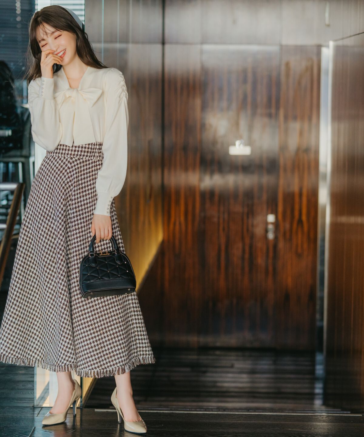 WILLSELECTION「ギャザー袖ボウタイプルオーバー」|ニット・セーター|