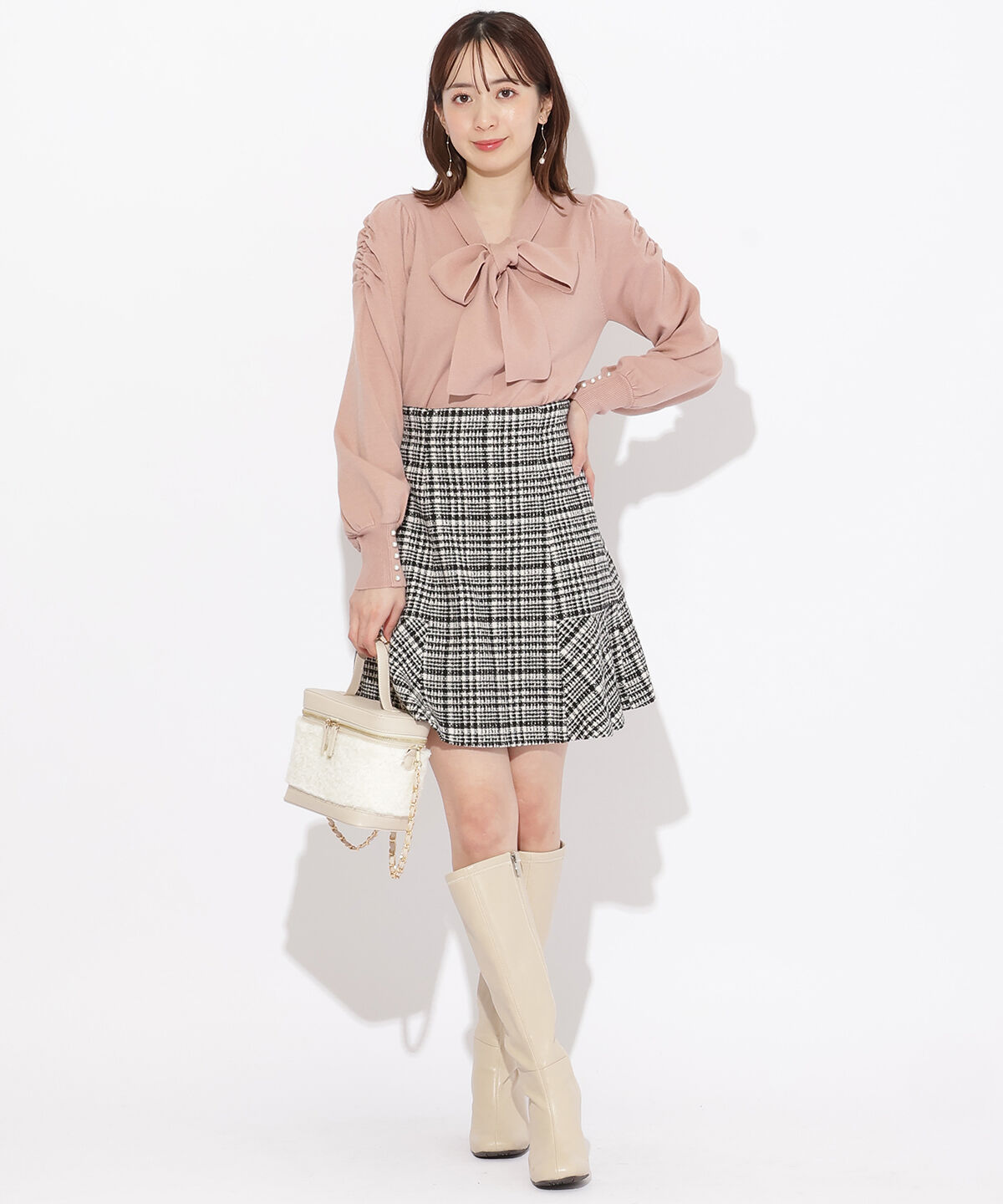 WILLSELECTION「ギャザー袖ボウタイプルオーバー」|ニット・セーター|