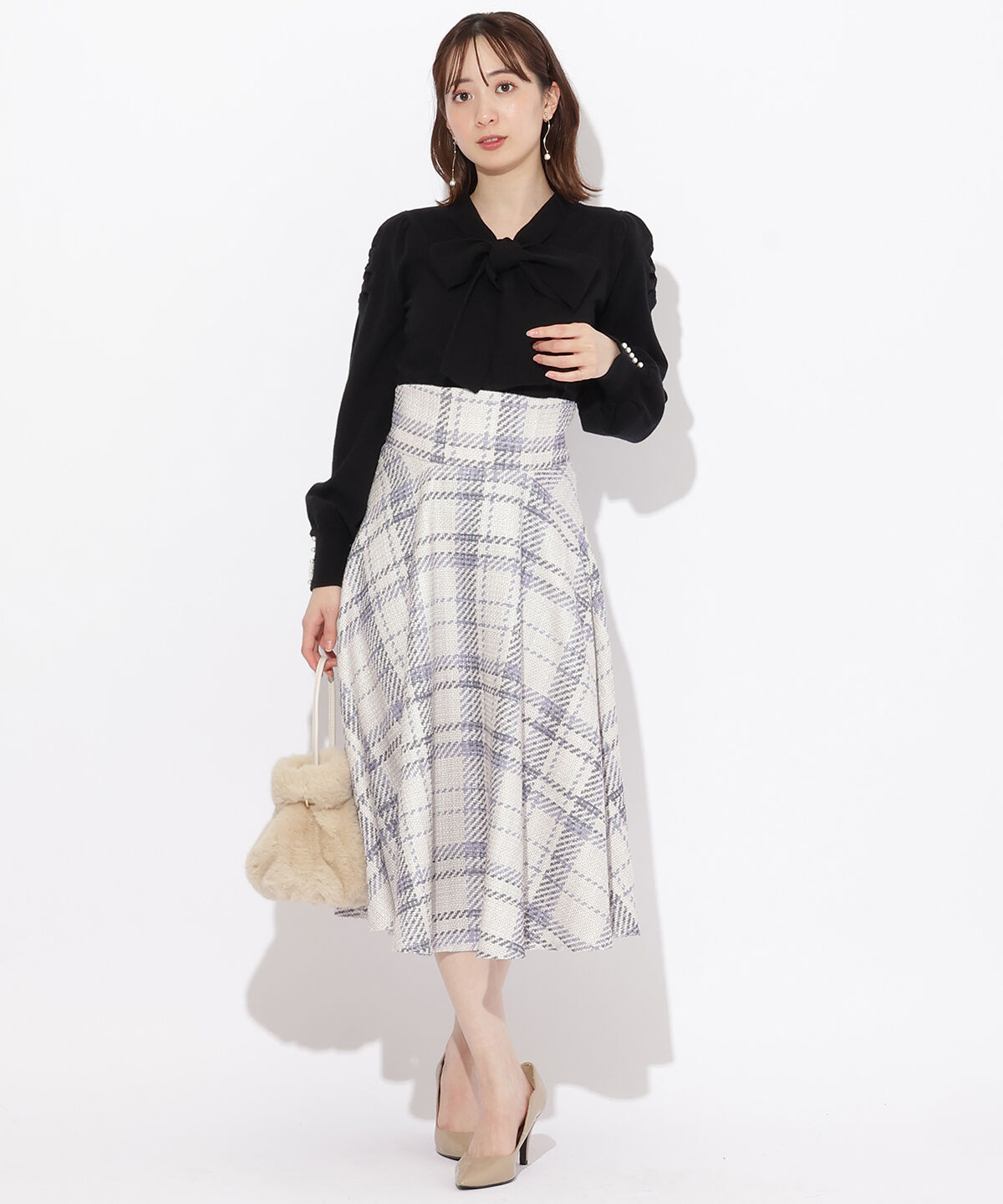 WILLSELECTION「ギャザー袖ボウタイプルオーバー」|ニット・セーター|