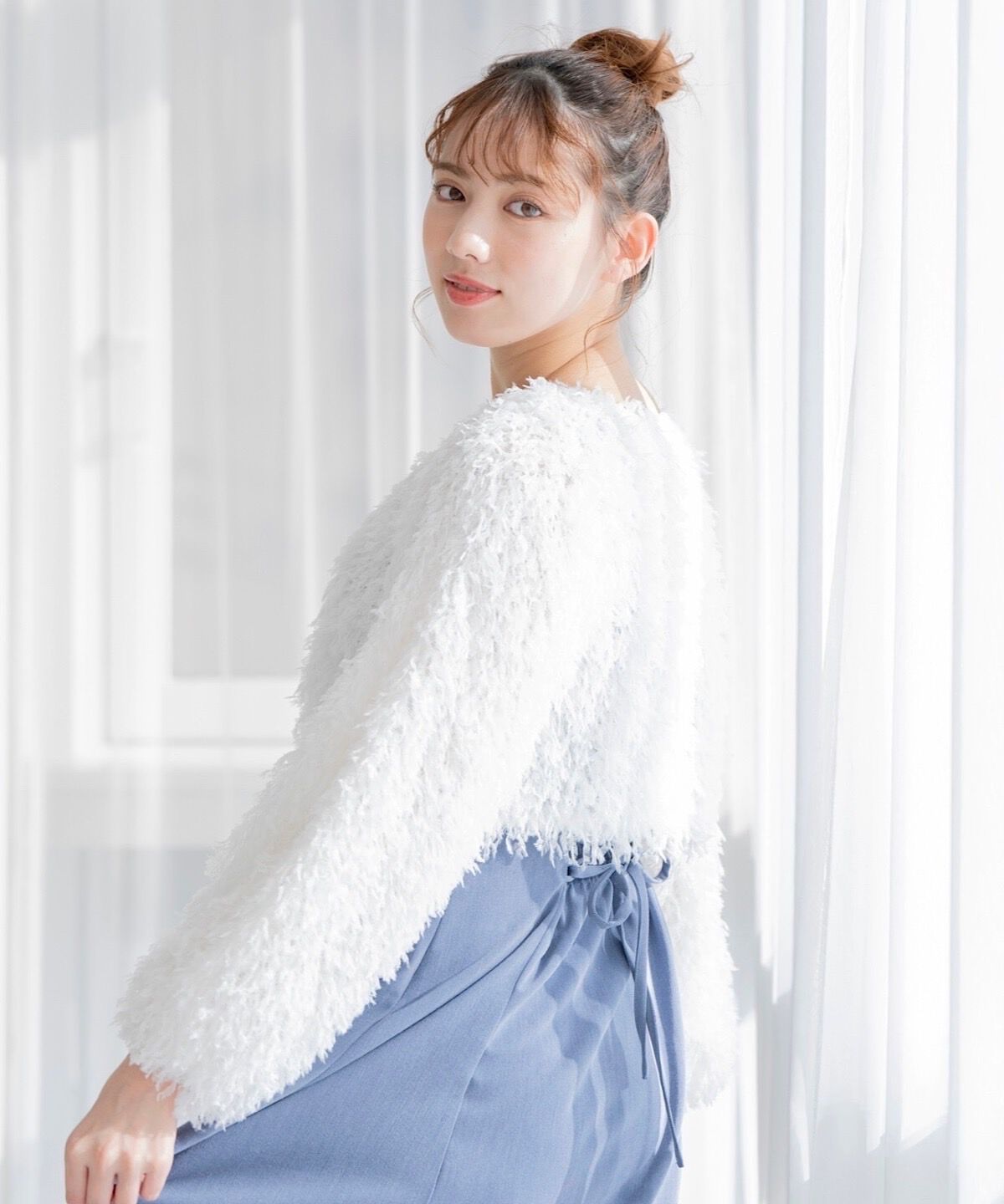 WILLSELECTION「リボンヤーンシャギーニット&times;ワンピース」|ワンピース|