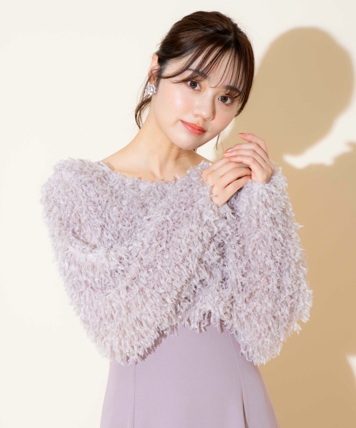 WILLSELECTION「リボンヤーンシャギーニット&times;ワンピース」|ワンピース|