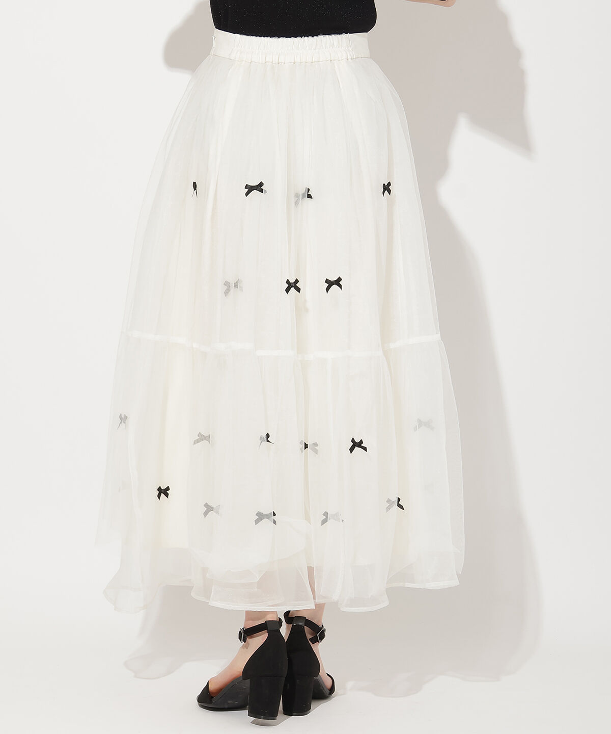 WILLSELECTION「リボンデザインチュールスカート」|フレア|
