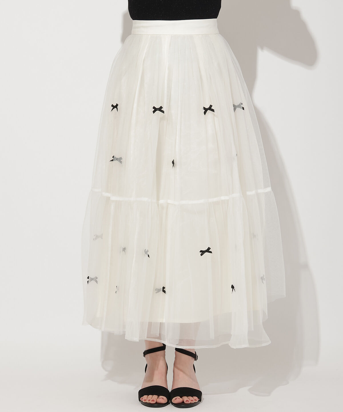 WILLSELECTION「リボンデザインチュールスカート」|フレア|