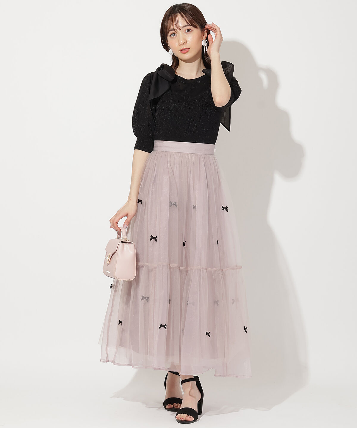 WILLSELECTION「リボンデザインチュールスカート」|フレア|
