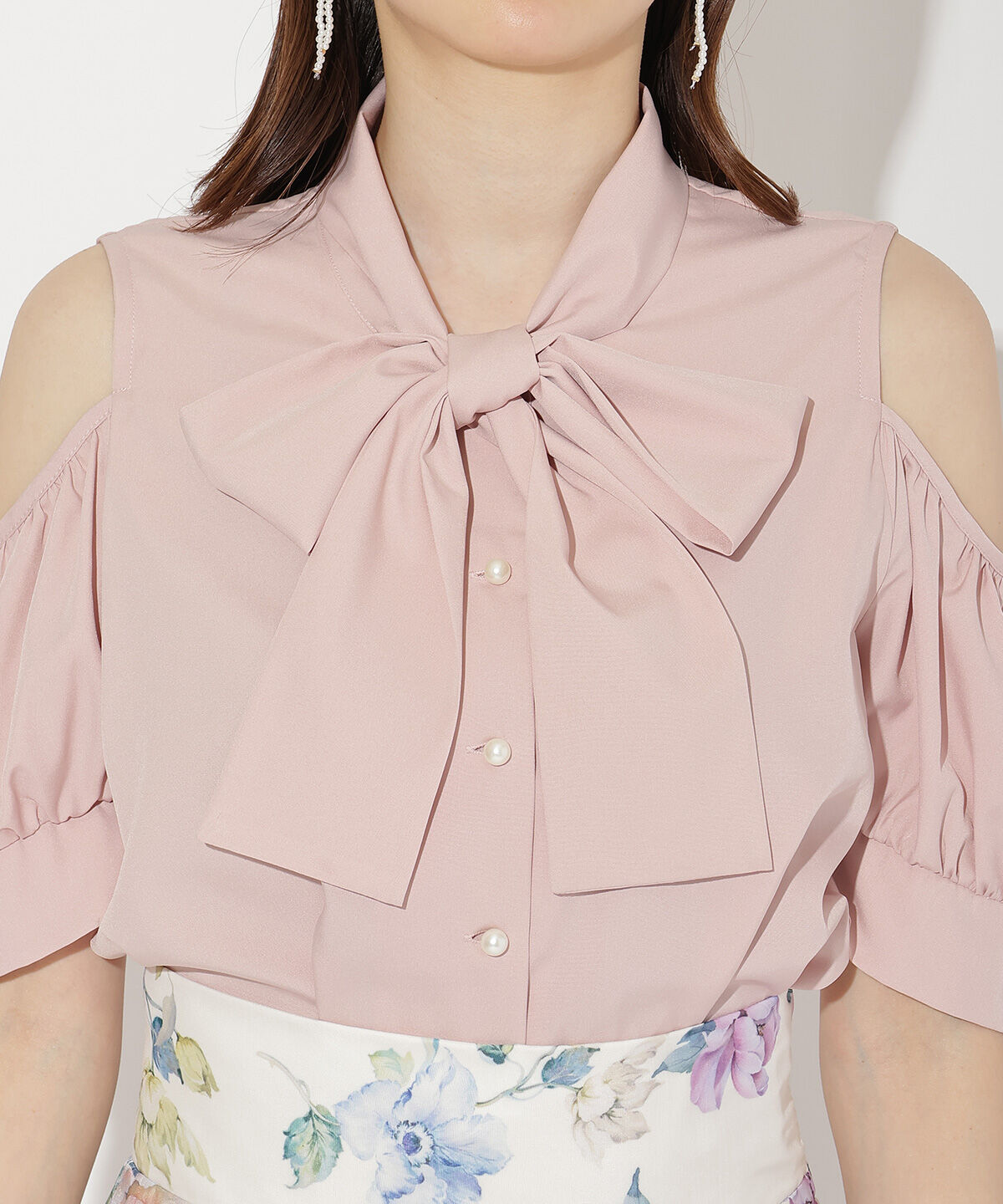 WILLSELECTION「オープンショルダーリボンタイブラウス」|シャツ・ブラウス|