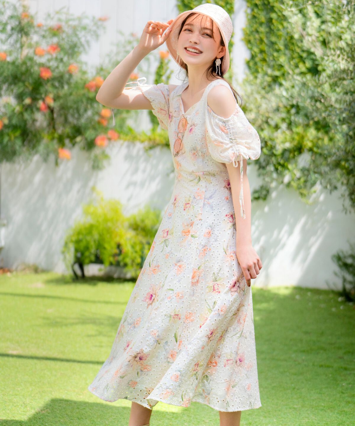 WILLSELECTION「レースフラワープリントワンピース」|ワンピース|