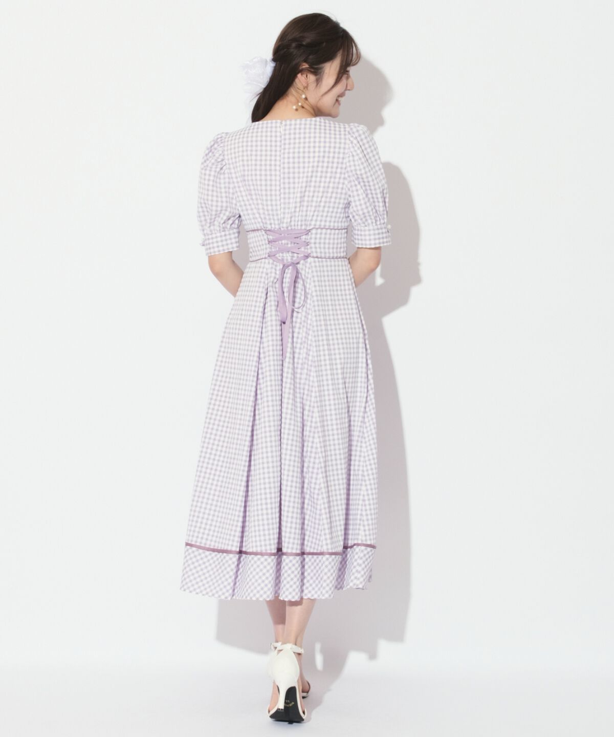 WILLSELECTION「ギンガムパフ袖ワンピース」|ワンピース|