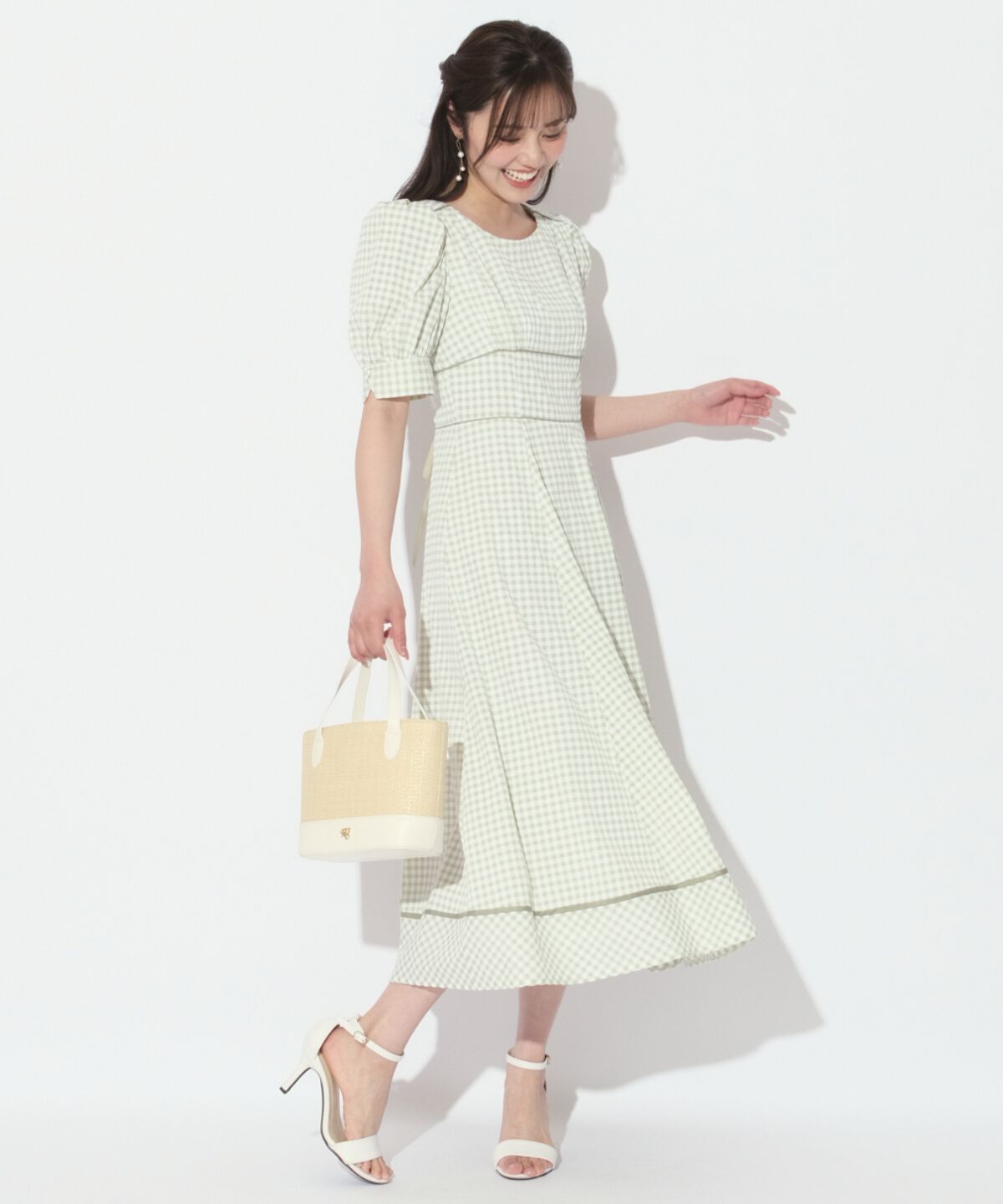 WILLSELECTION「ギンガムパフ袖ワンピース」|ワンピース|