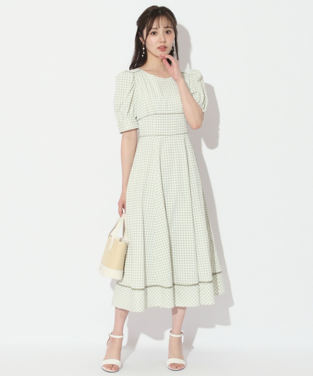 WILLSELECTION「ギンガムパフ袖ワンピース」|ワンピース|